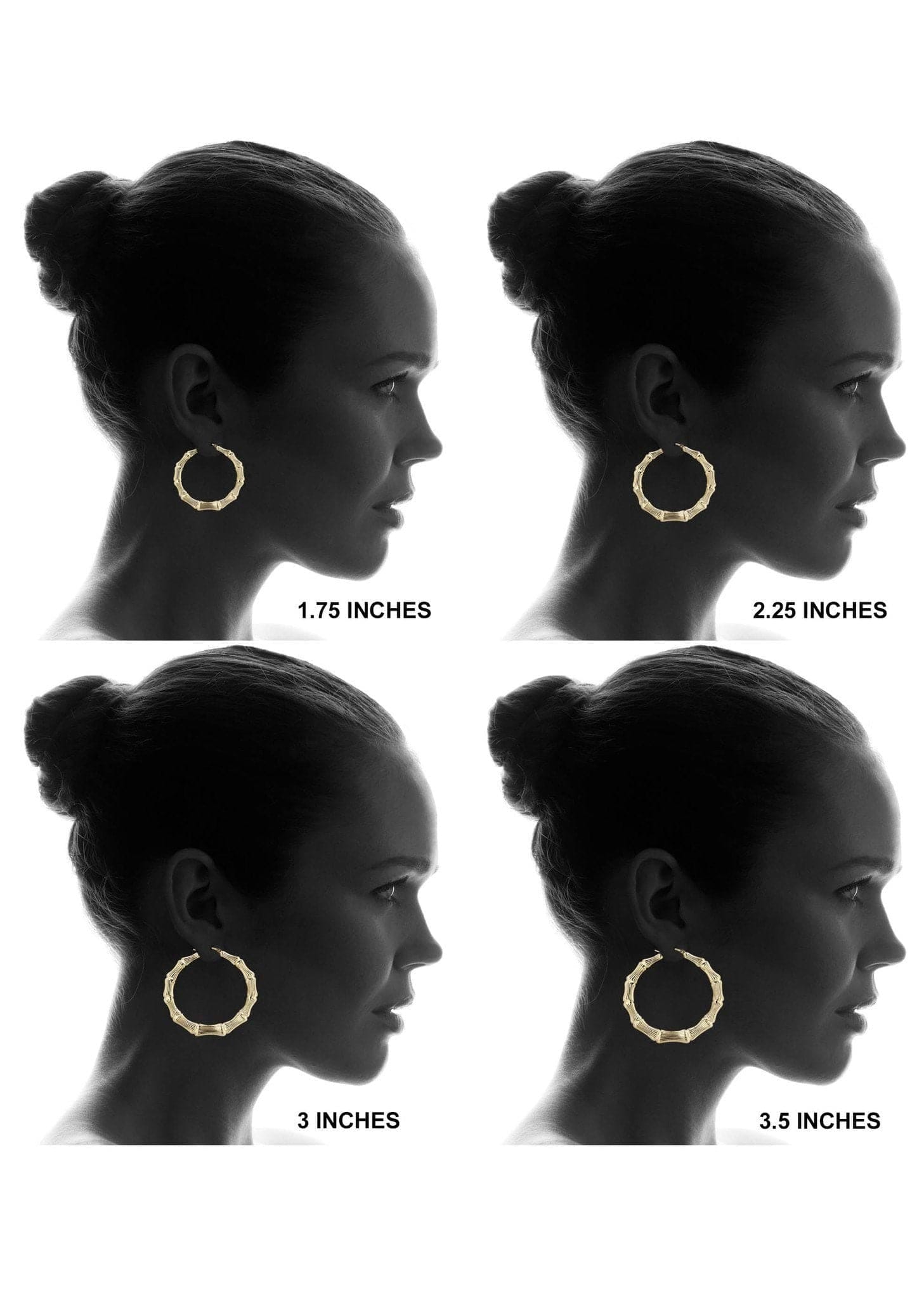Manufacturer 1 10K Gold Bamboo Hoop Earrings | Customizable Size