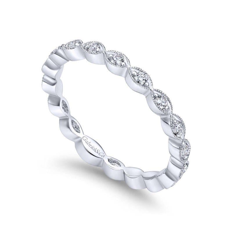 Gabriel & Co. Fashion Gabriel & Co 14k White Gold Marquise Shape Stackable Diamond Ring - LR4794W45JJ