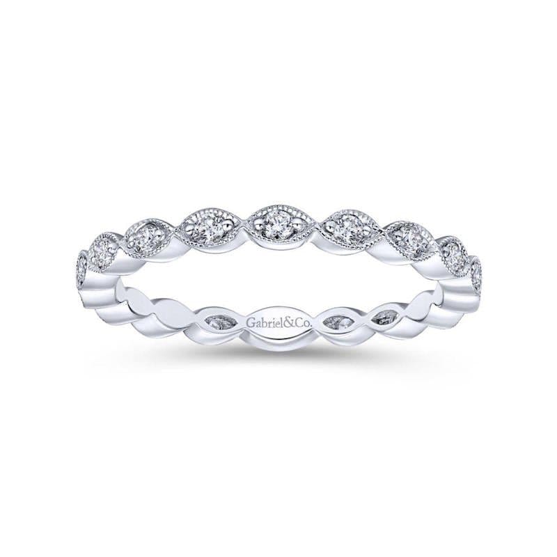 Gabriel & Co. Fashion Gabriel & Co 14k White Gold Marquise Shape Stackable Diamond Ring - LR4794W45JJ