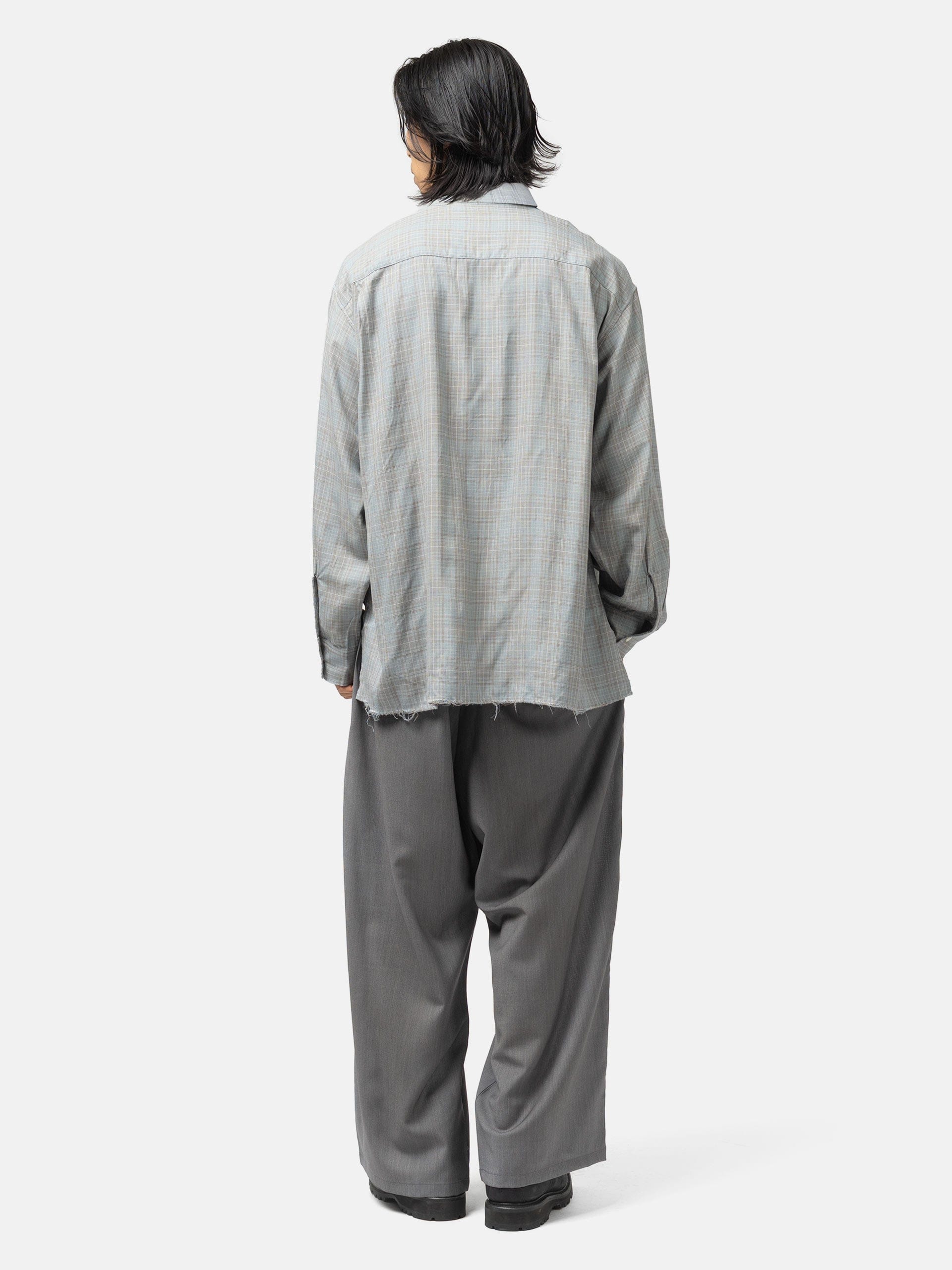 Ancellm Belted Wool Slacks Gray