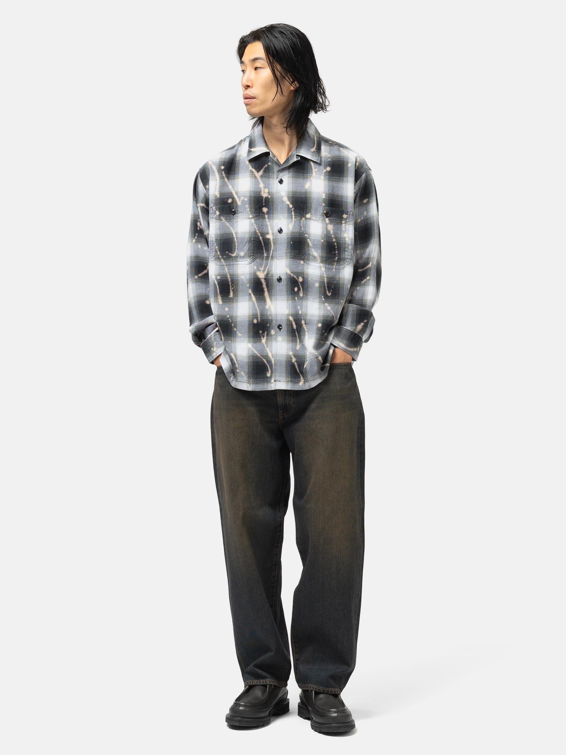 BEAMS Wide Denim Dusty Indigo