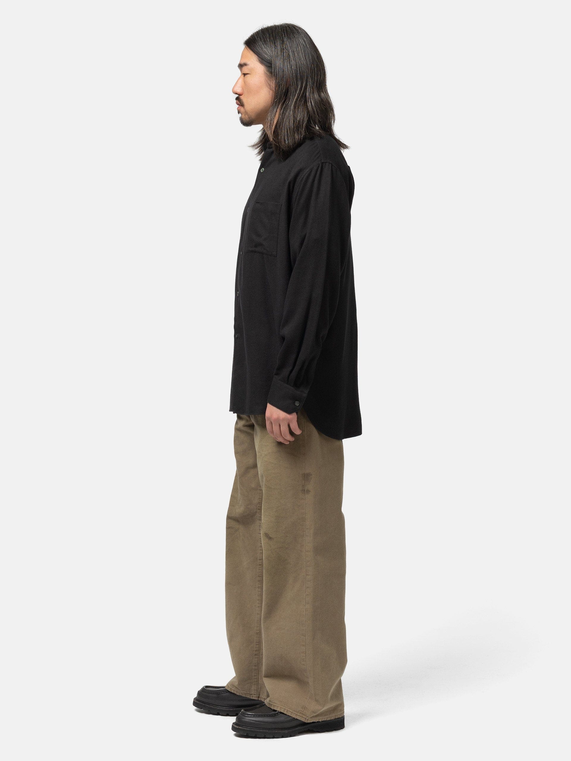 Ssstein Sulfur Dyed Oxford Vintage Wide Pants Khaki Brown