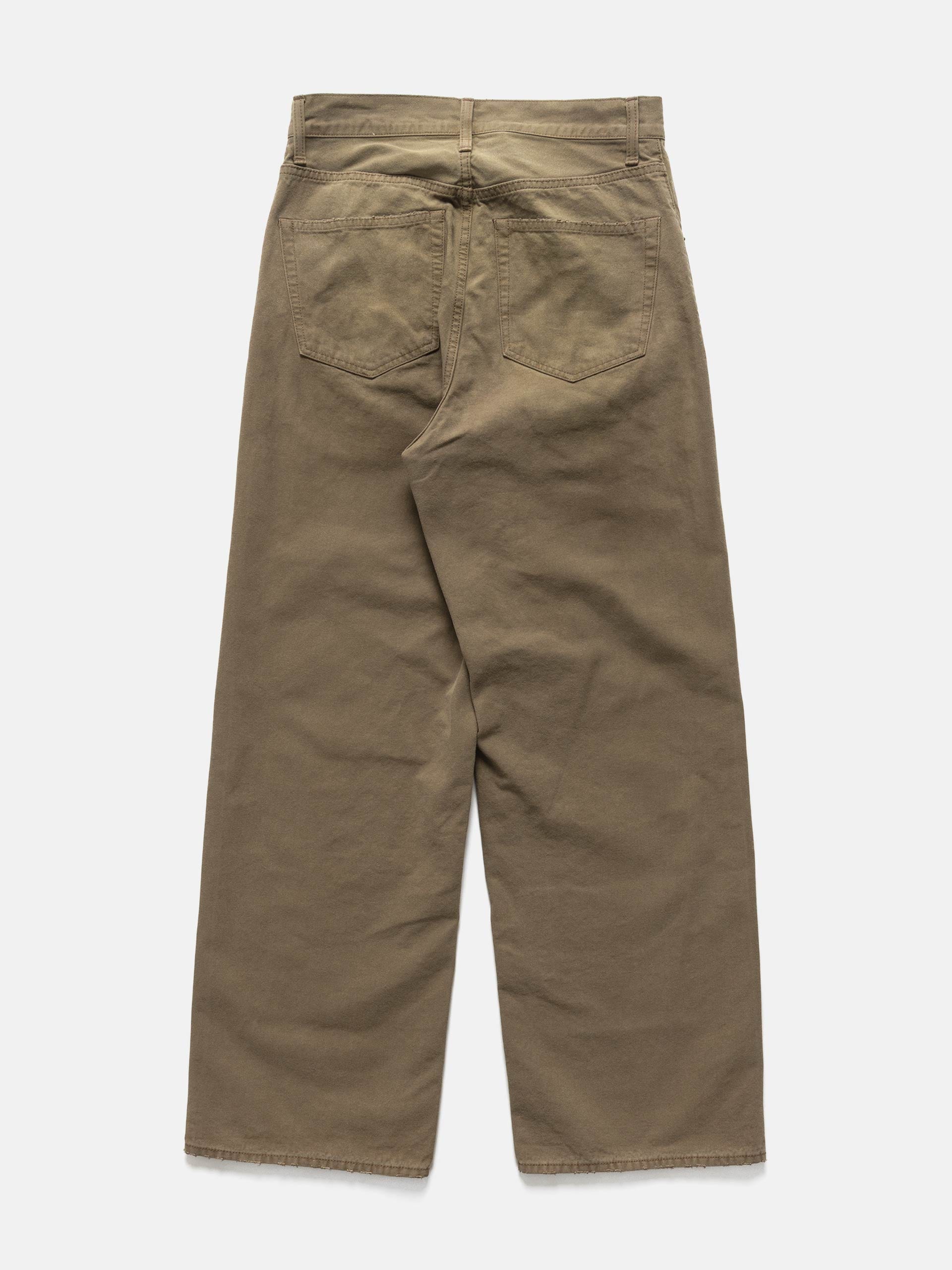 Ssstein Sulfur Dyed Oxford Vintage Wide Pants Khaki Brown