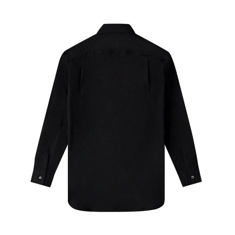 Comme des Garçons Long-Sleeve Woven Button Down Shirt With Red Heart Black