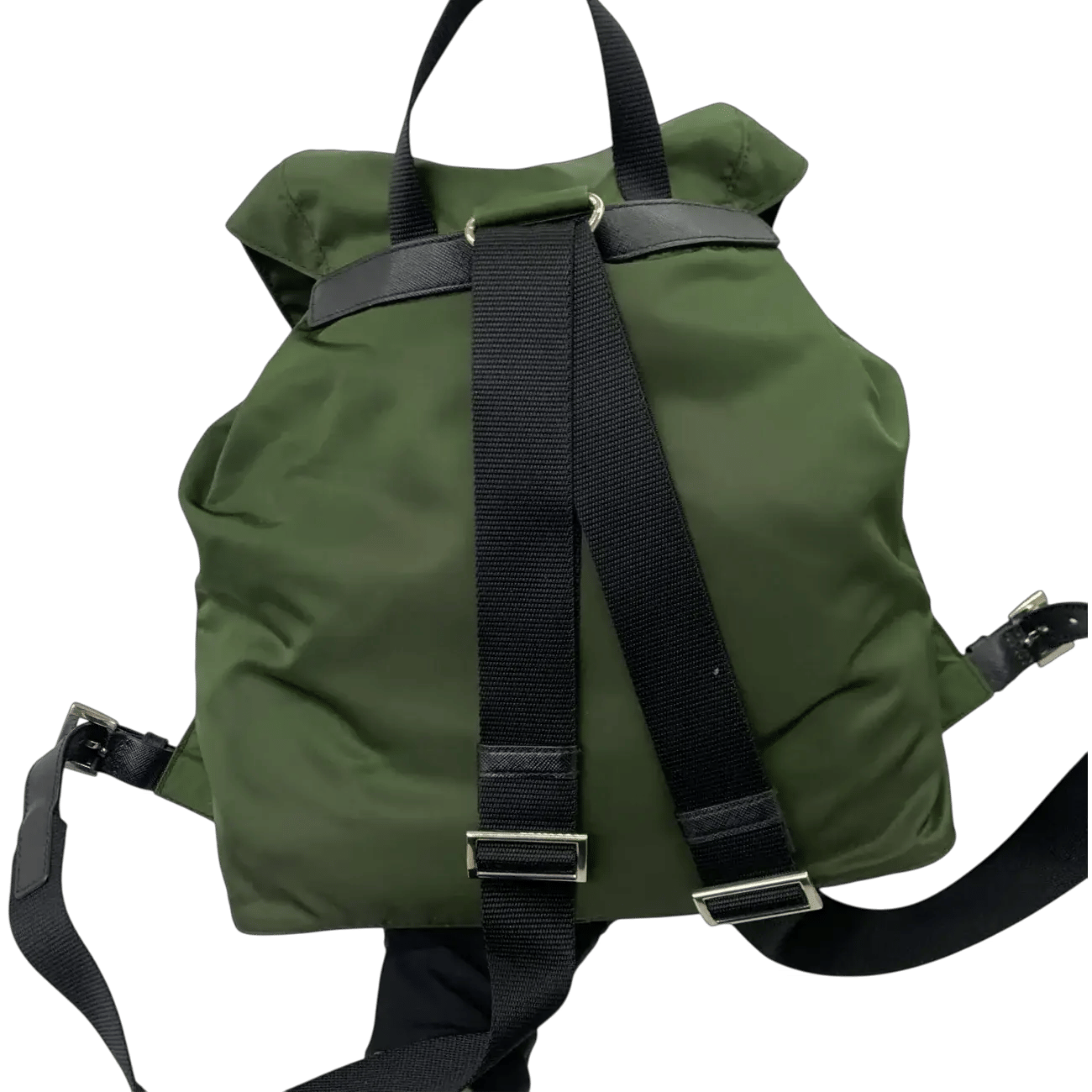 True To Sole Prada Green Nylon Backpack Drawstring