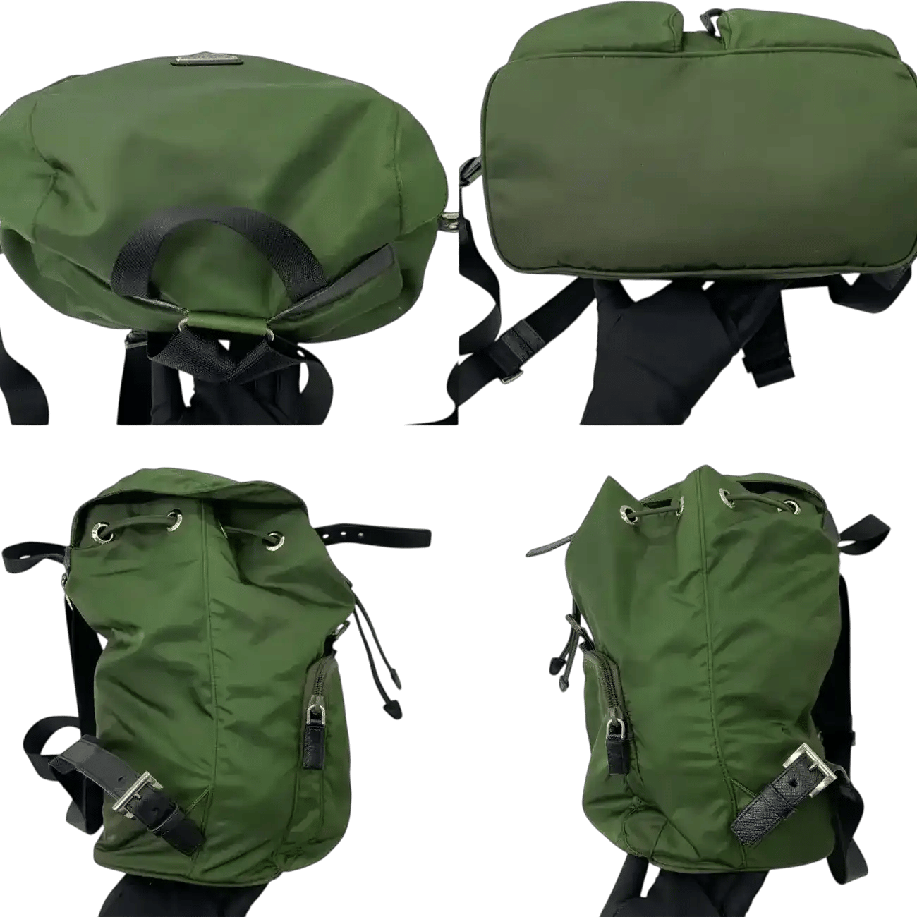 True To Sole Prada Green Nylon Backpack Drawstring
