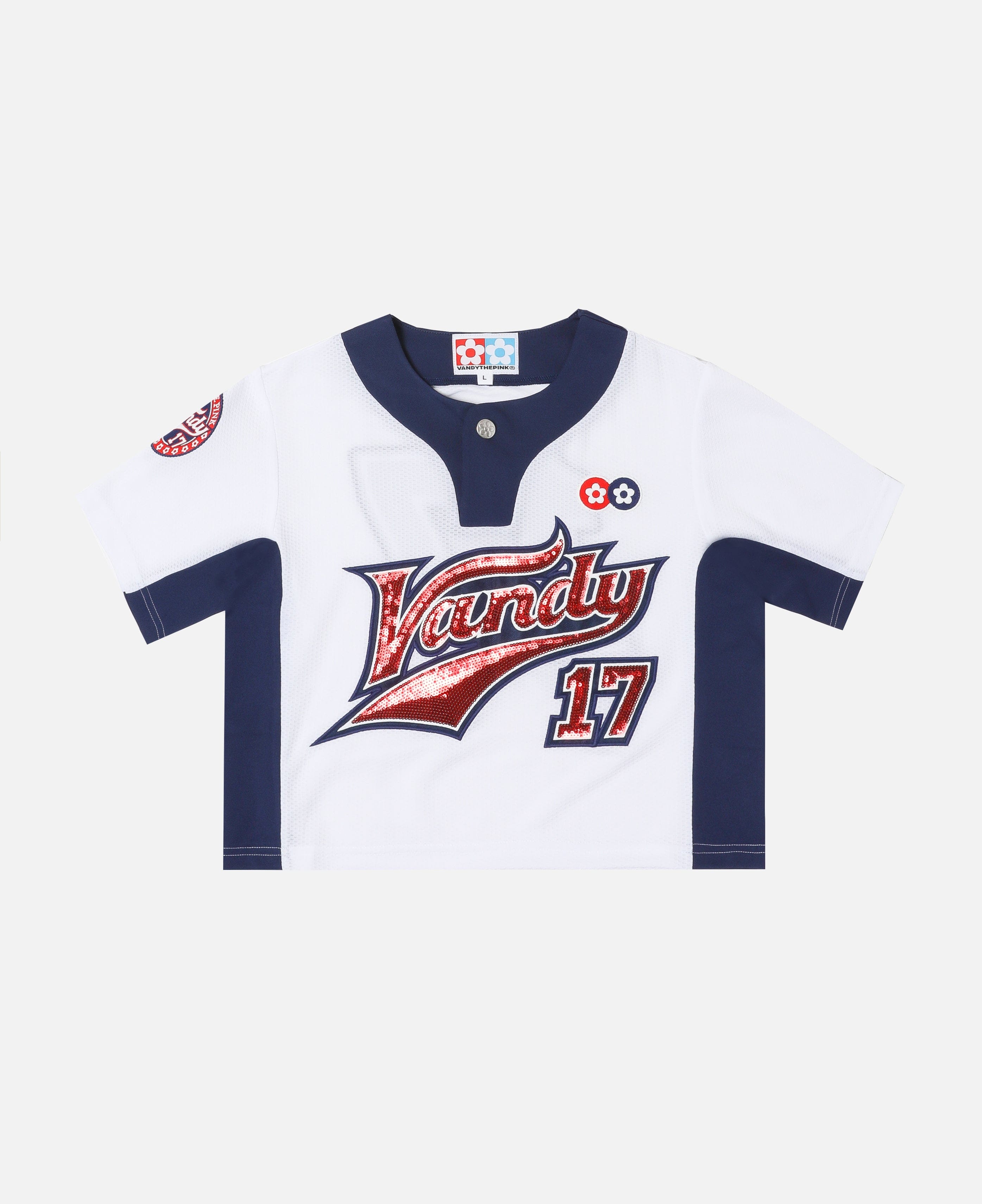 Vandy The Pink Baby Baseball Jersey (Off - White)
