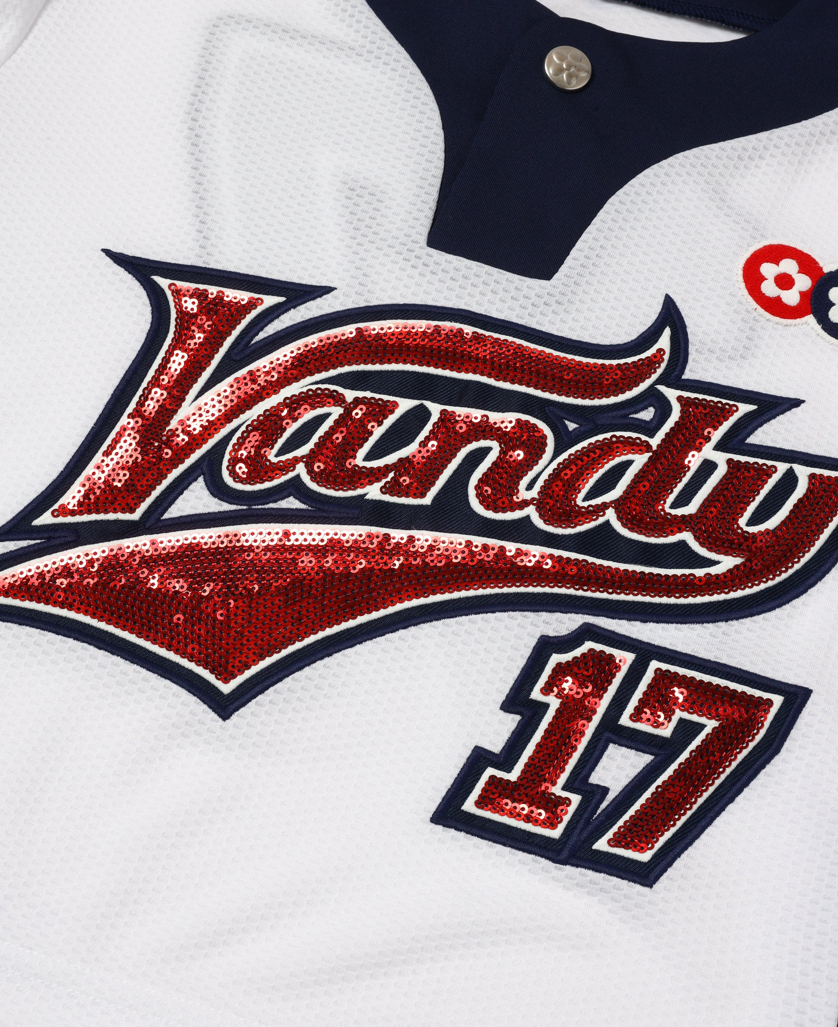 Vandy The Pink Baby Baseball Jersey (Off - White)