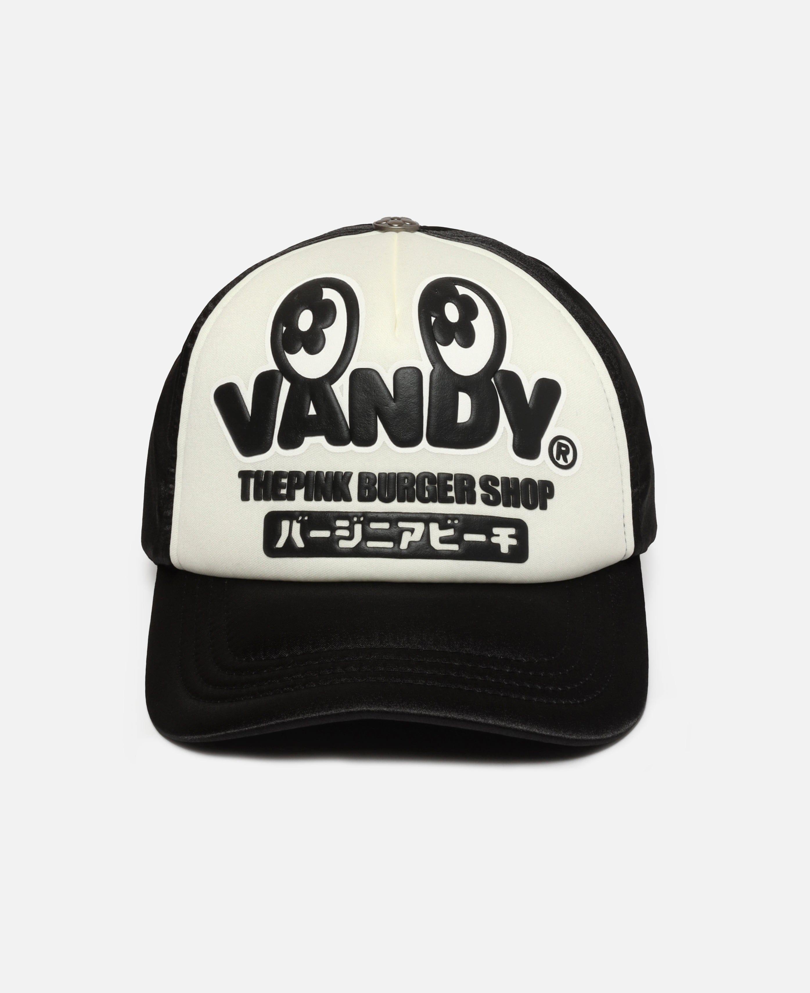Vandy The Pink Satin Eye Logo Trucker Hat (Black)