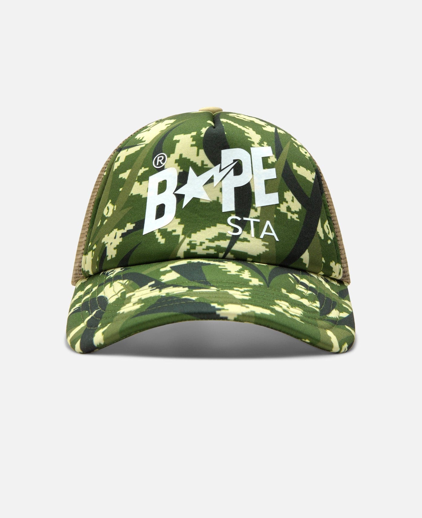 BAPE® x CLOT Egra Camo Trucker Cap (Green)