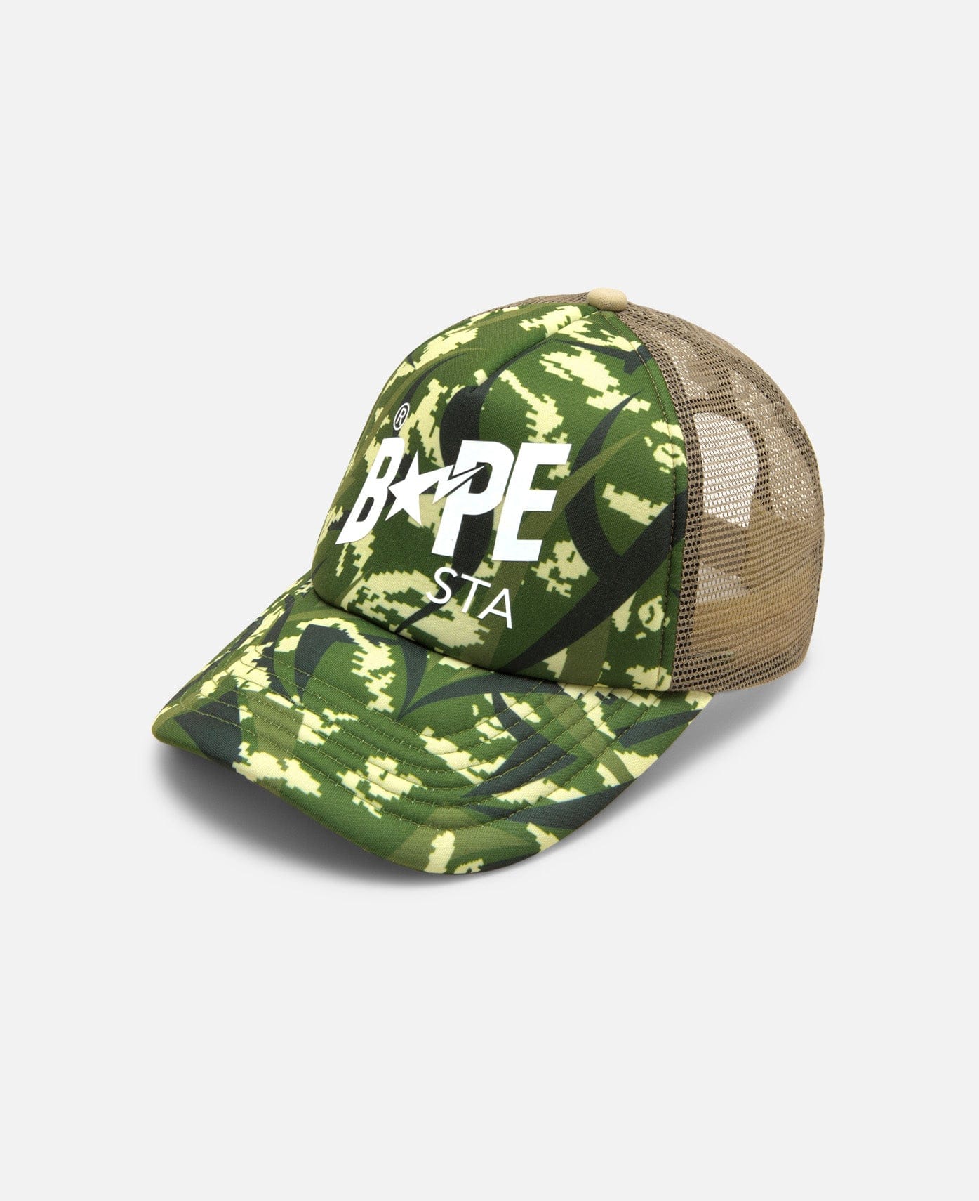 BAPE® x CLOT Egra Camo Trucker Cap (Green)