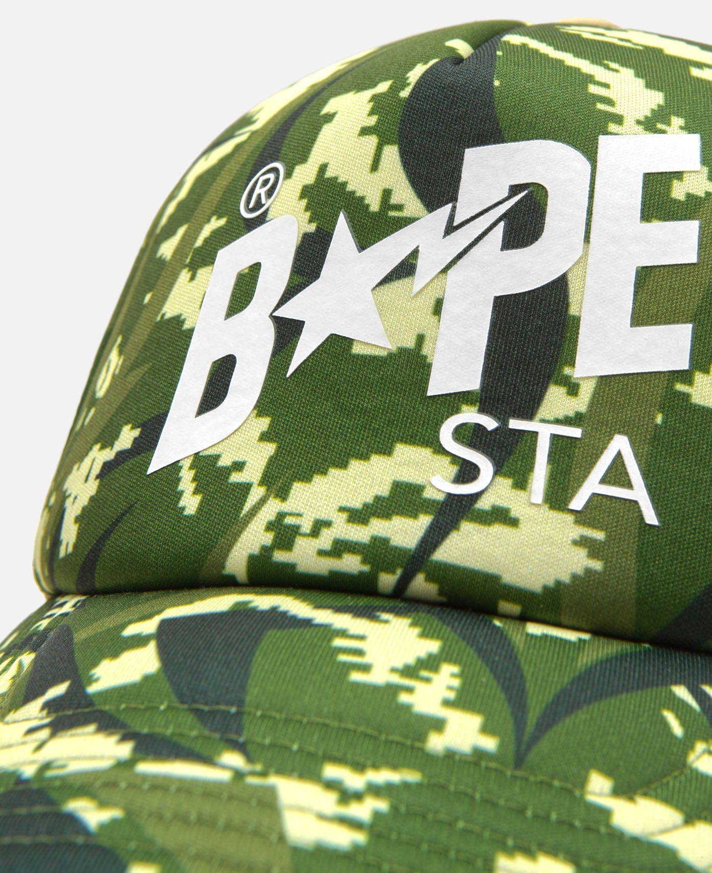 BAPE® x CLOT Egra Camo Trucker Cap (Green)