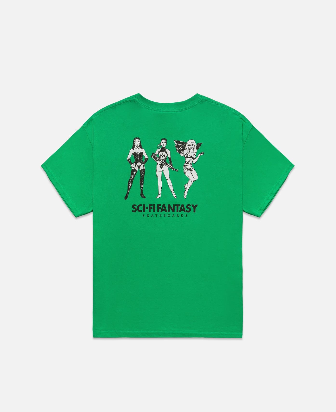 Sci-Fi Fantasy Macho Girls T - Shirt (Green)
