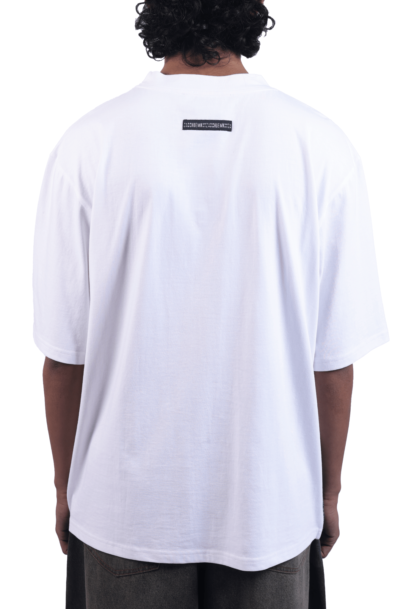WHITE* Oversized, unisex t - shirt with Scandinavian landscape print (White)