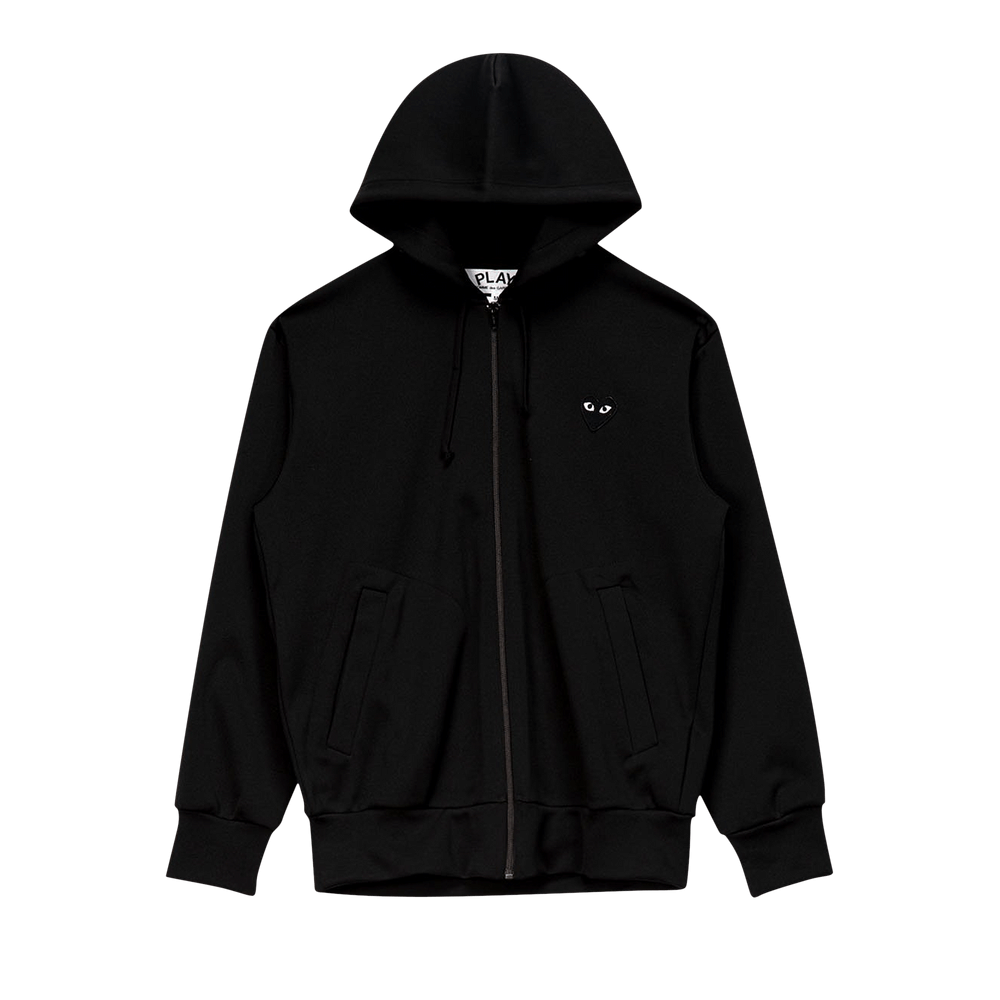 Comme des Garçons PLAY Big Heart Zip Up Sweatshirt Black