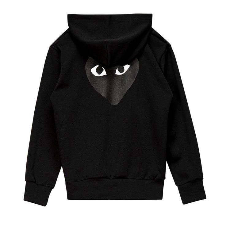 Comme des Garçons PLAY Big Heart Zip Up Sweatshirt Black