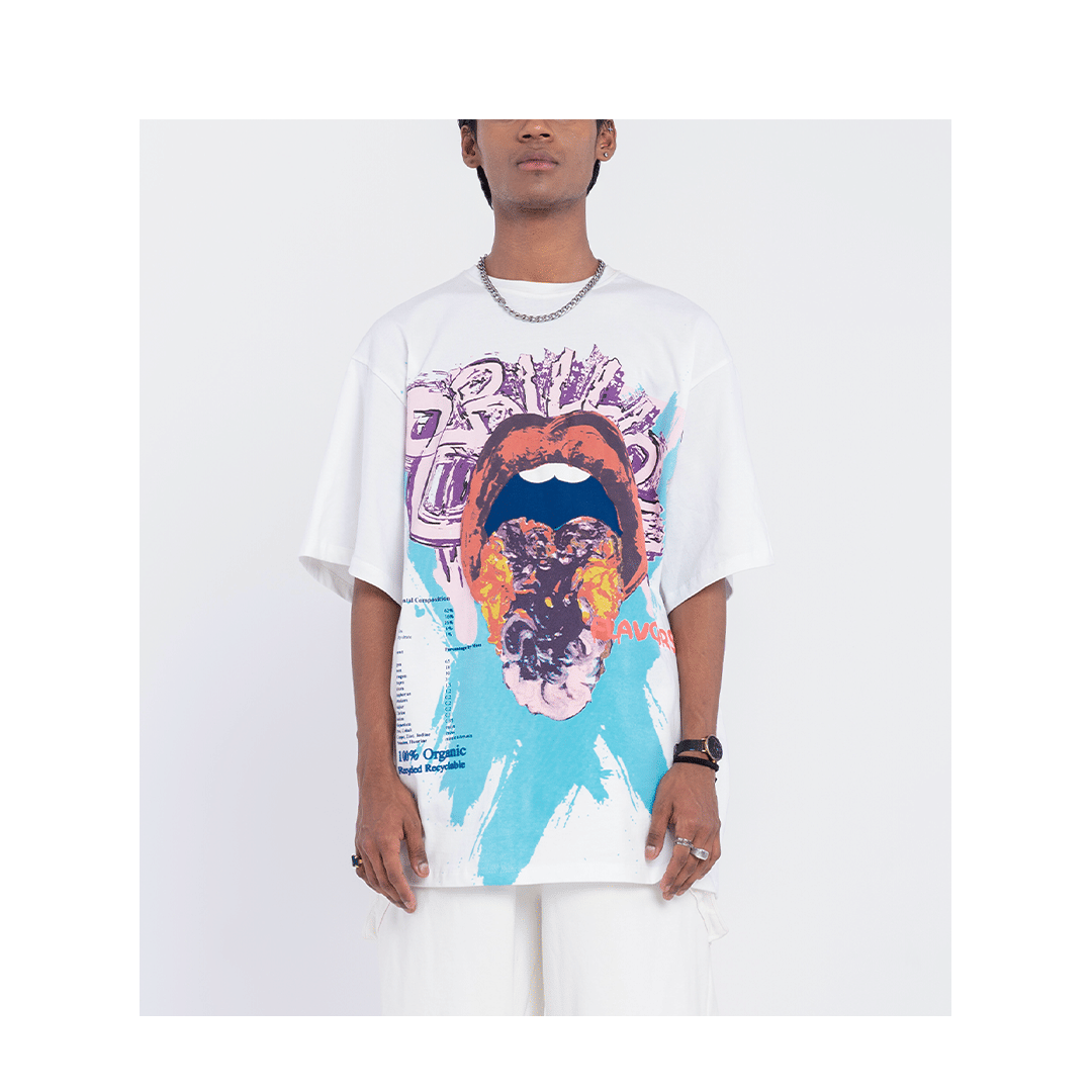 WHITE* 8 Billion Flavours' T - Shirt (White)