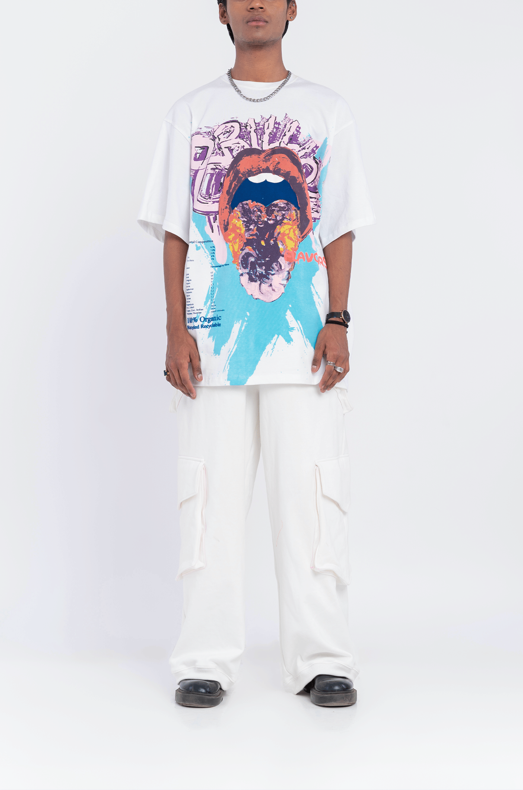WHITE* 8 Billion Flavours' T - Shirt (White)