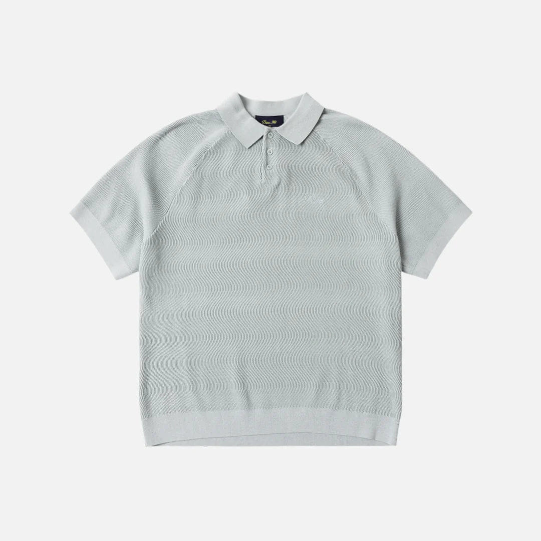 Dime MTL Cable Knit Polo Seafoam Polo