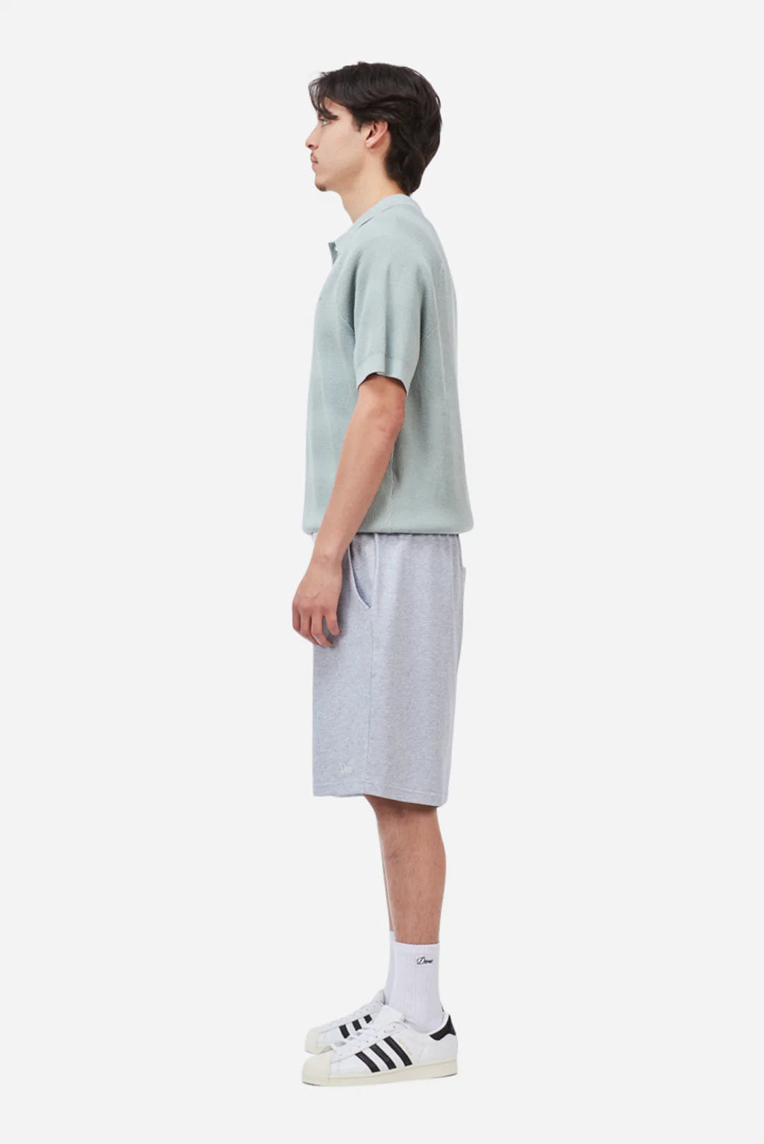 Dime MTL Cable Knit Polo Seafoam Polo