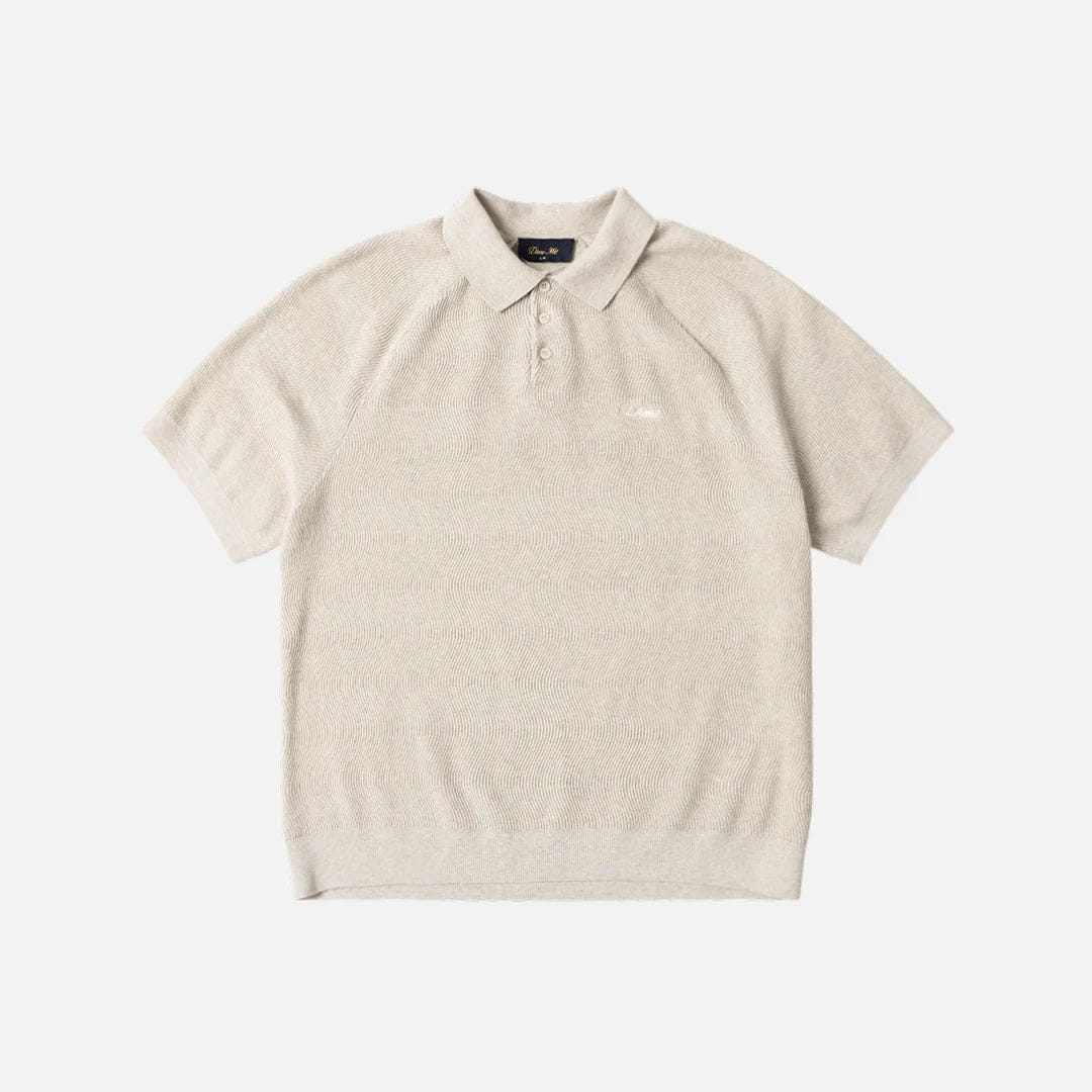 Dime MTL Cable Knit Polo Oatmeal