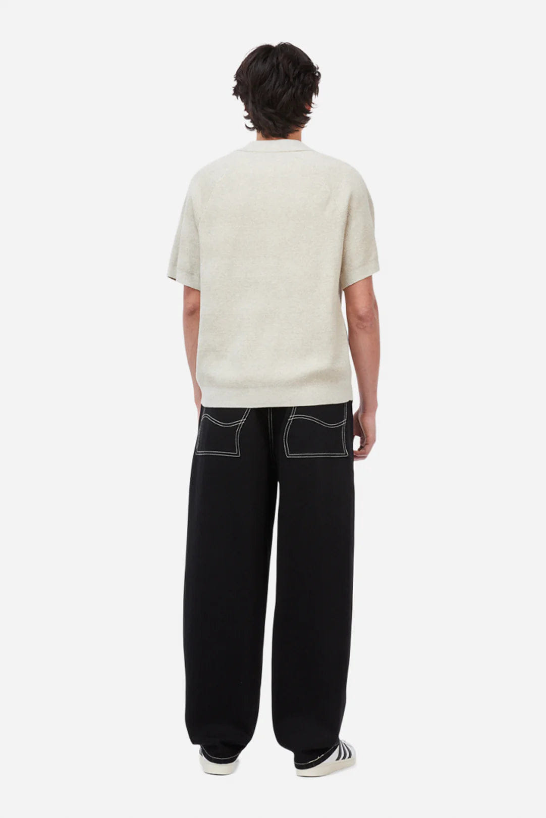 Dime MTL Cable Knit Polo Oatmeal