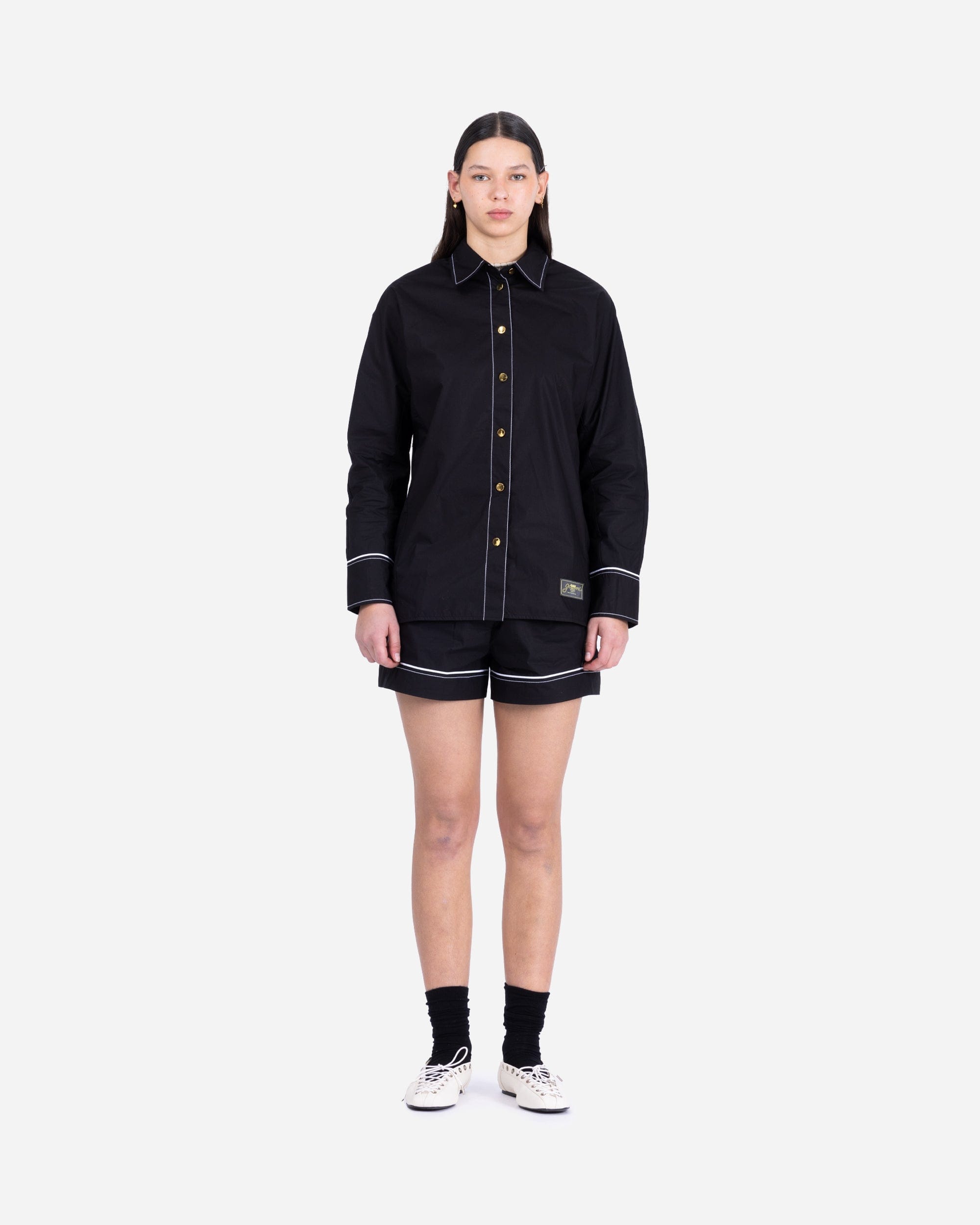 GANNI A/S Cotton Poplin Elasticated Shorts