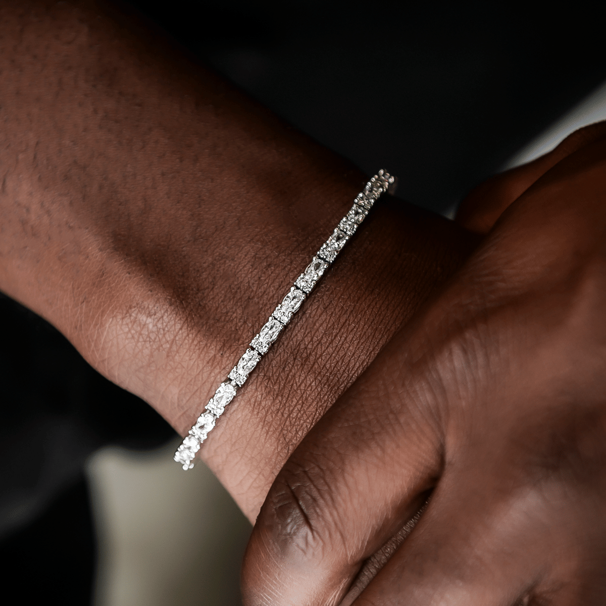 GLD Men Diamond Mixed Oval Cut Tennis Chain + Bracelet Bundle - 3 mm