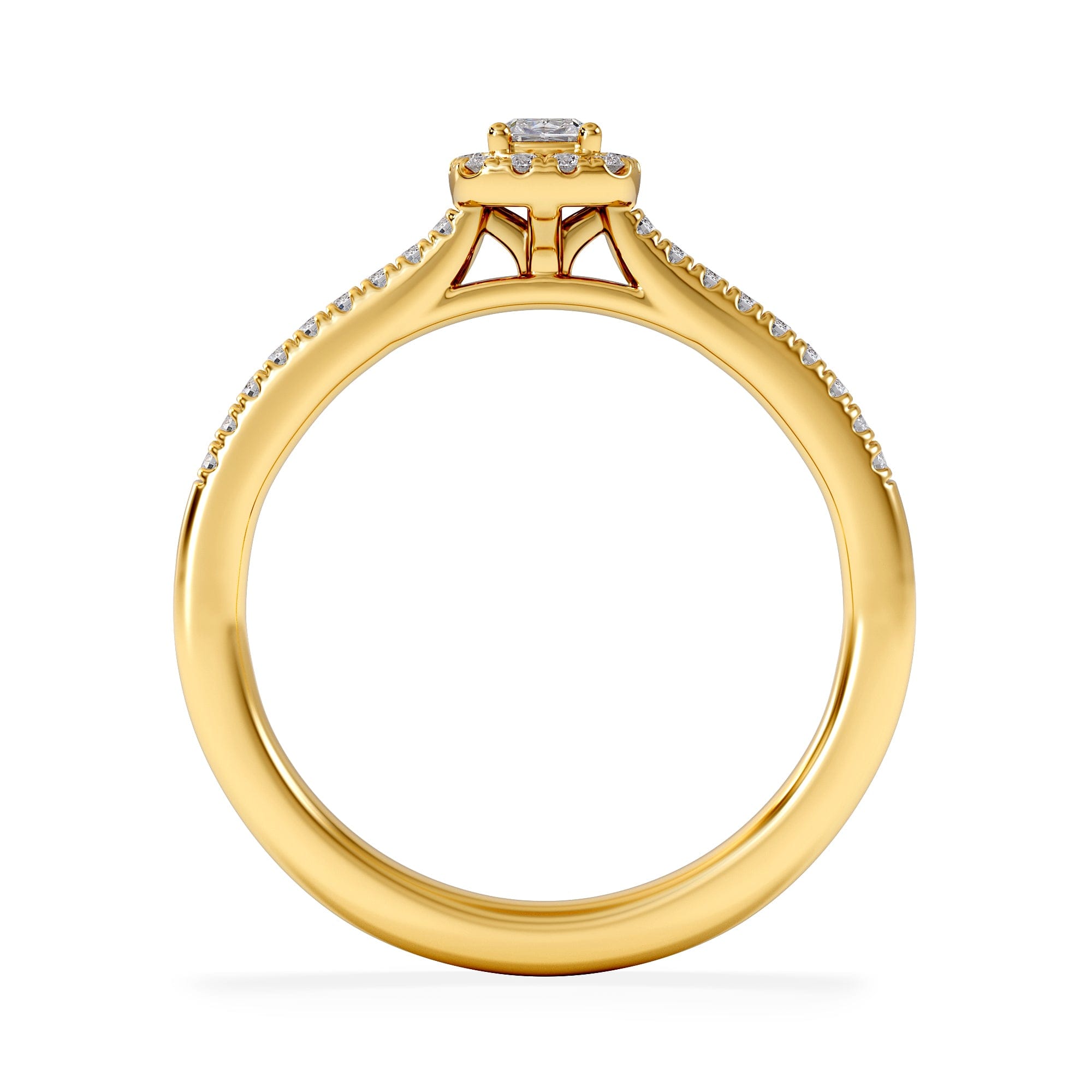 Diamond Lumia Cushion Cut Lab Diamond Halo Ring 0.33ct F/VS in 18K Gold Vermeil