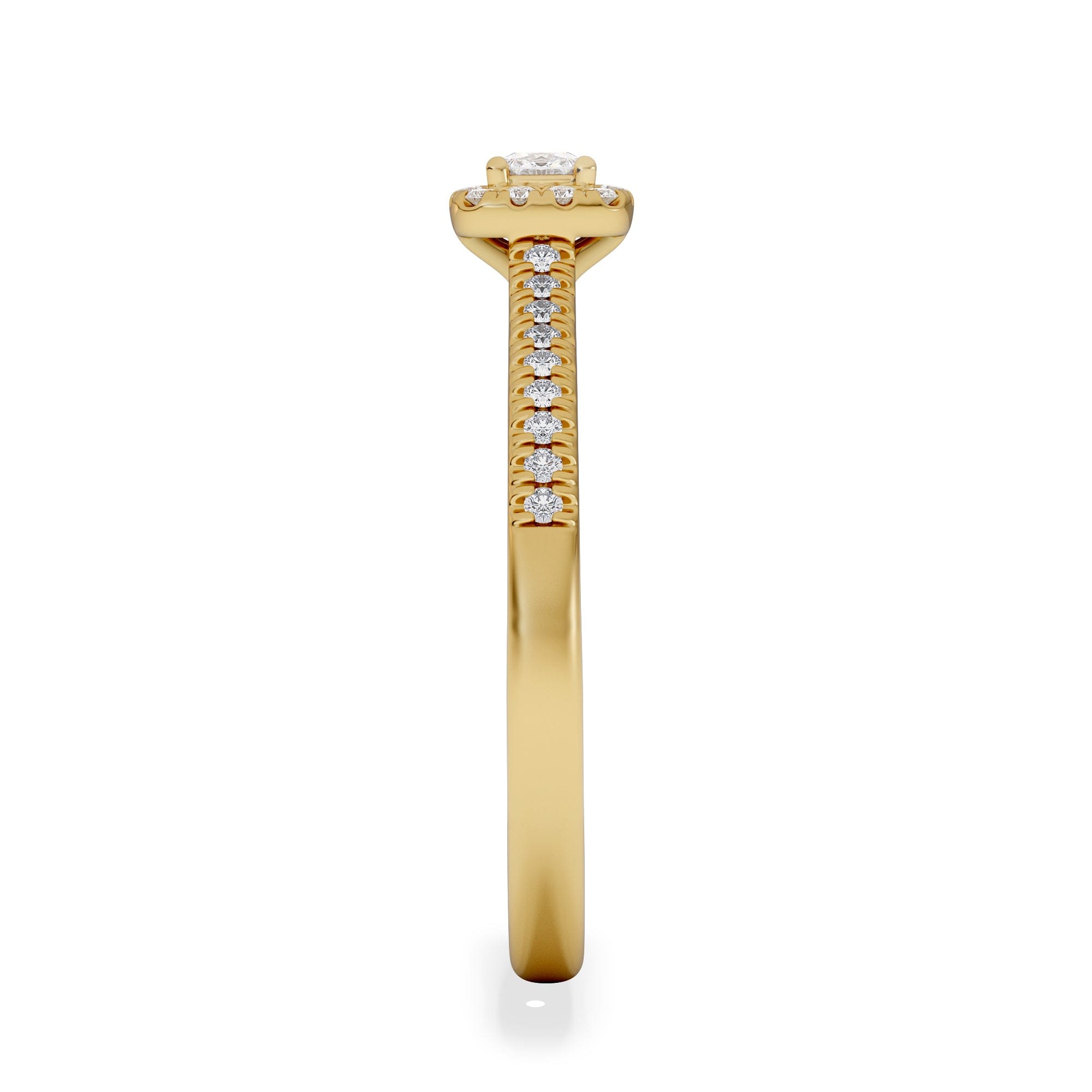 Diamond Lumia Cushion Cut Lab Diamond Halo Ring 0.33ct F/VS in 18K Gold Vermeil