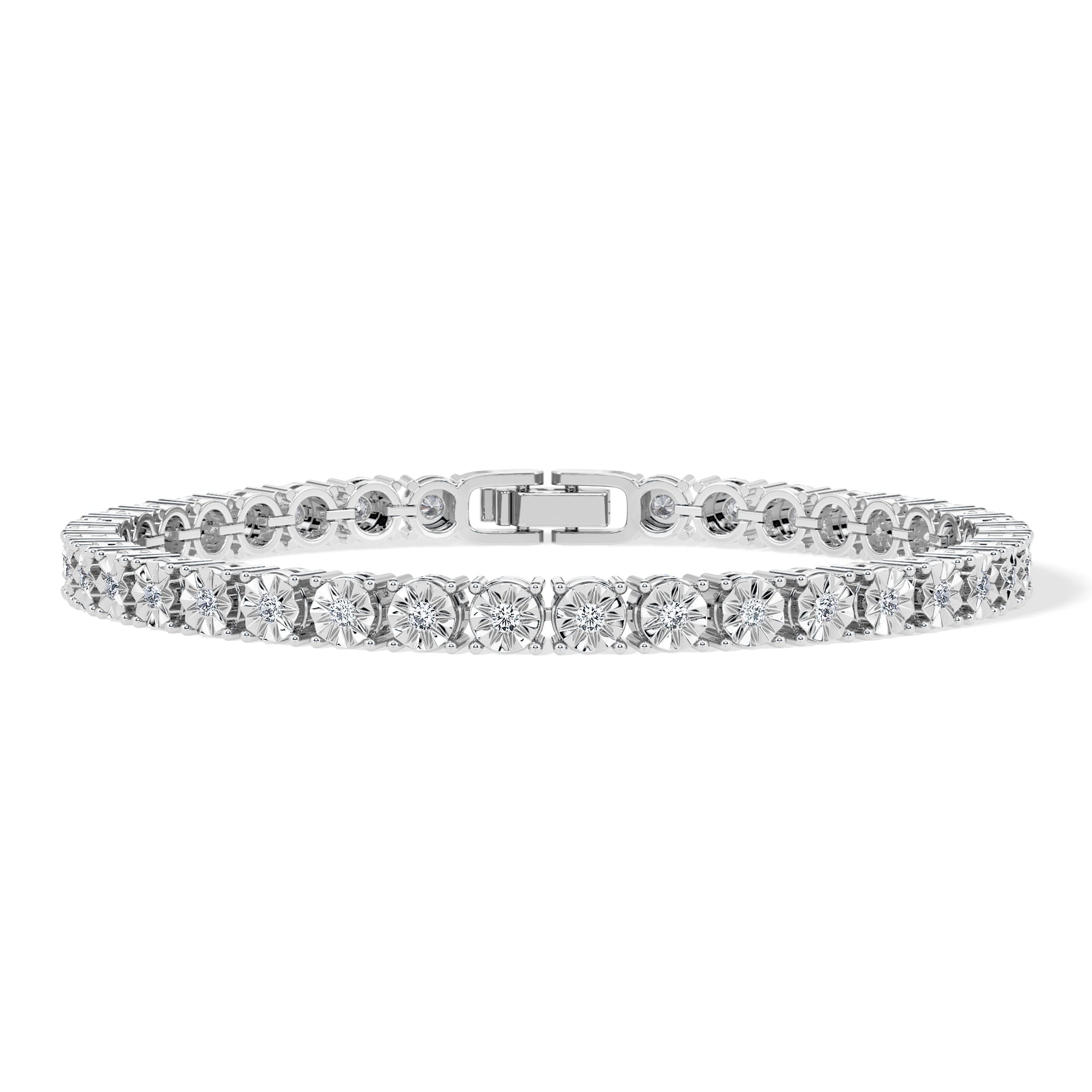 Diamond Brilliance Lab Silver Diamond Set 1.00ct Tennis Bracelet