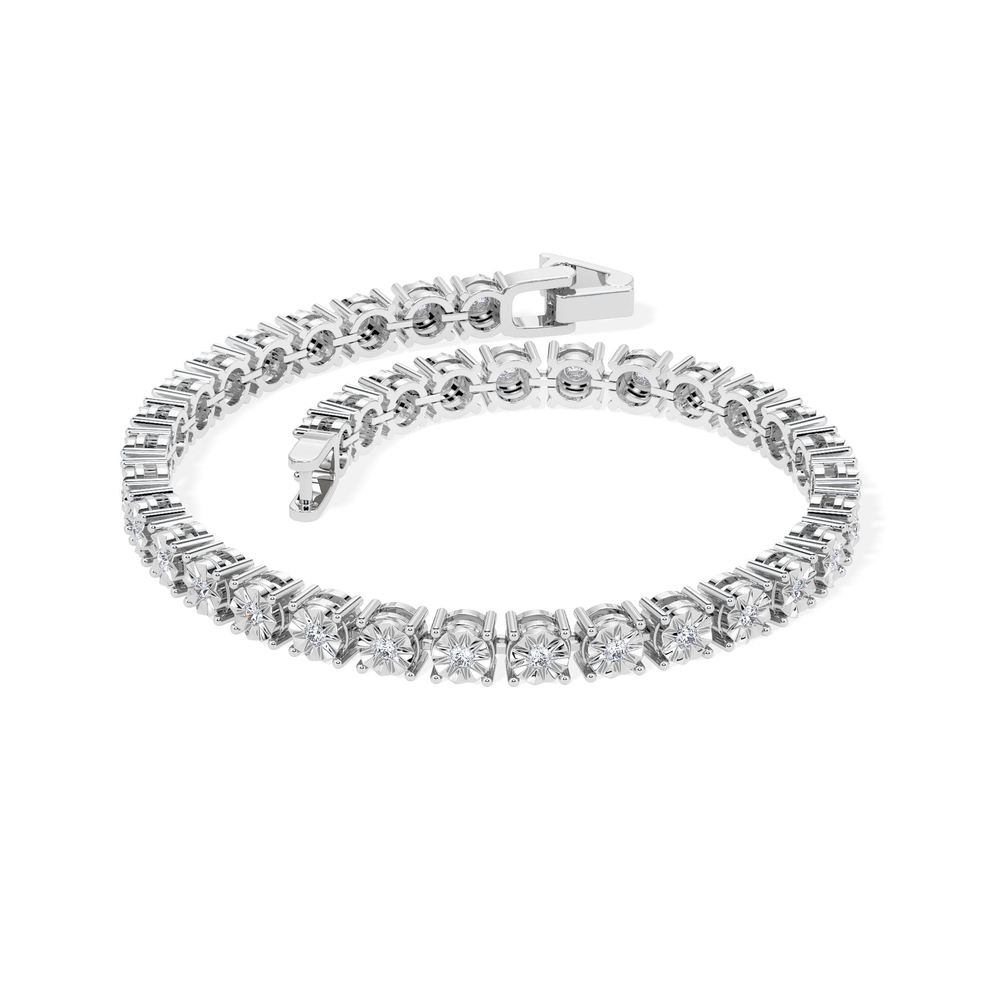 Diamond Brilliance Lab Silver Diamond Set 1.00ct Tennis Bracelet