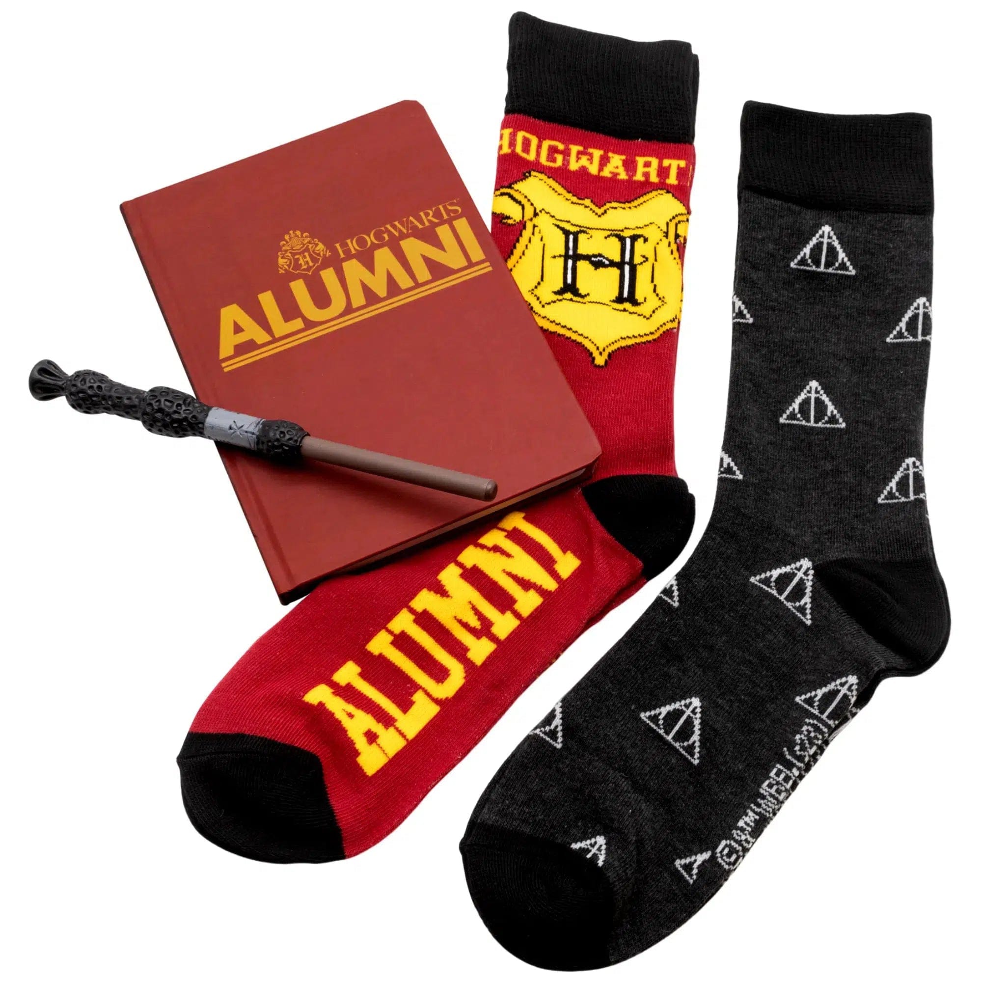 Culturefly Harry Potter - Hogwarts Stationery & Socks Gift Box Set - Culturefly - Notebook, Wand Pen, Crew Socks