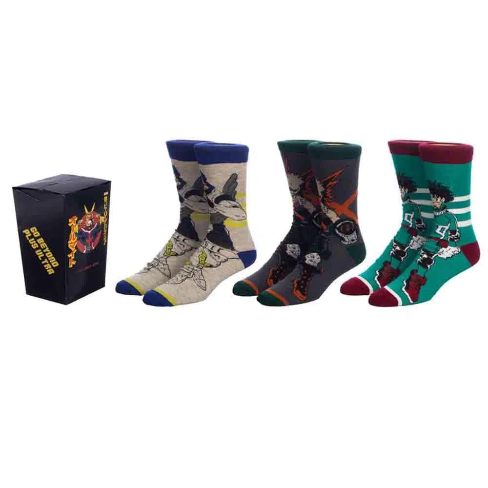 Bioworld My Hero Academia - Character Crew Socks Box Set (3 Pairs) - Bioworld