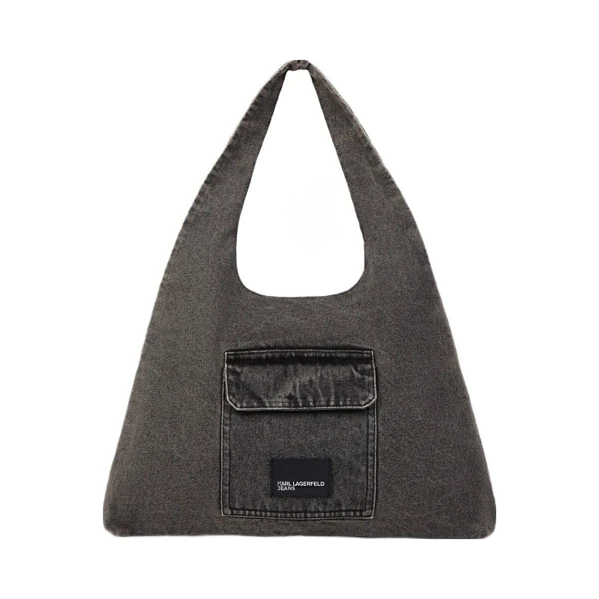 Karl Lagerfeld Denim Hobo Shopper Black Denim Grey Denim