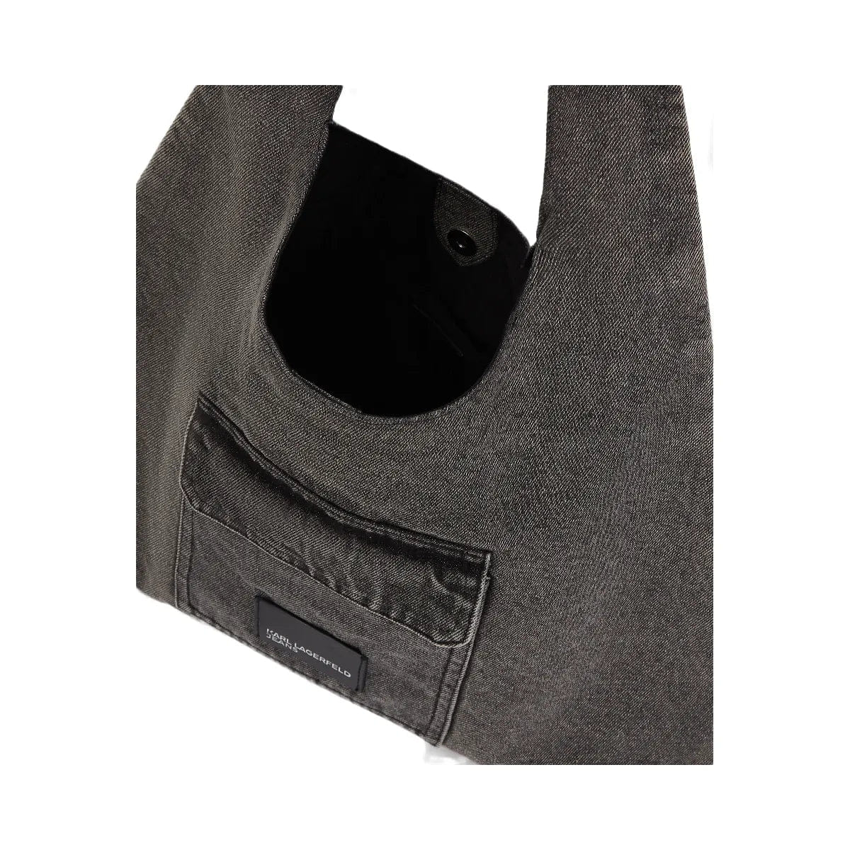 Karl Lagerfeld Denim Hobo Shopper Black Denim Grey Denim