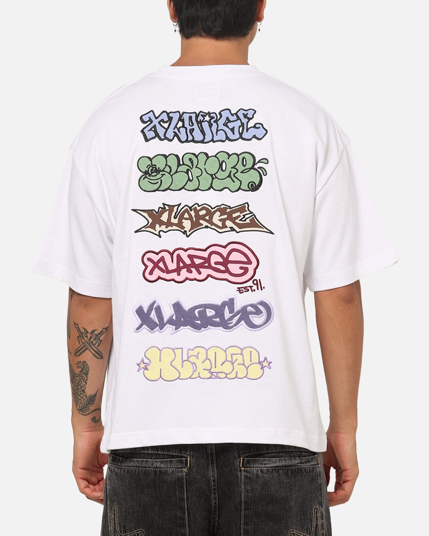 X - Large Graffiti Gorilla Fit T - Shirt White