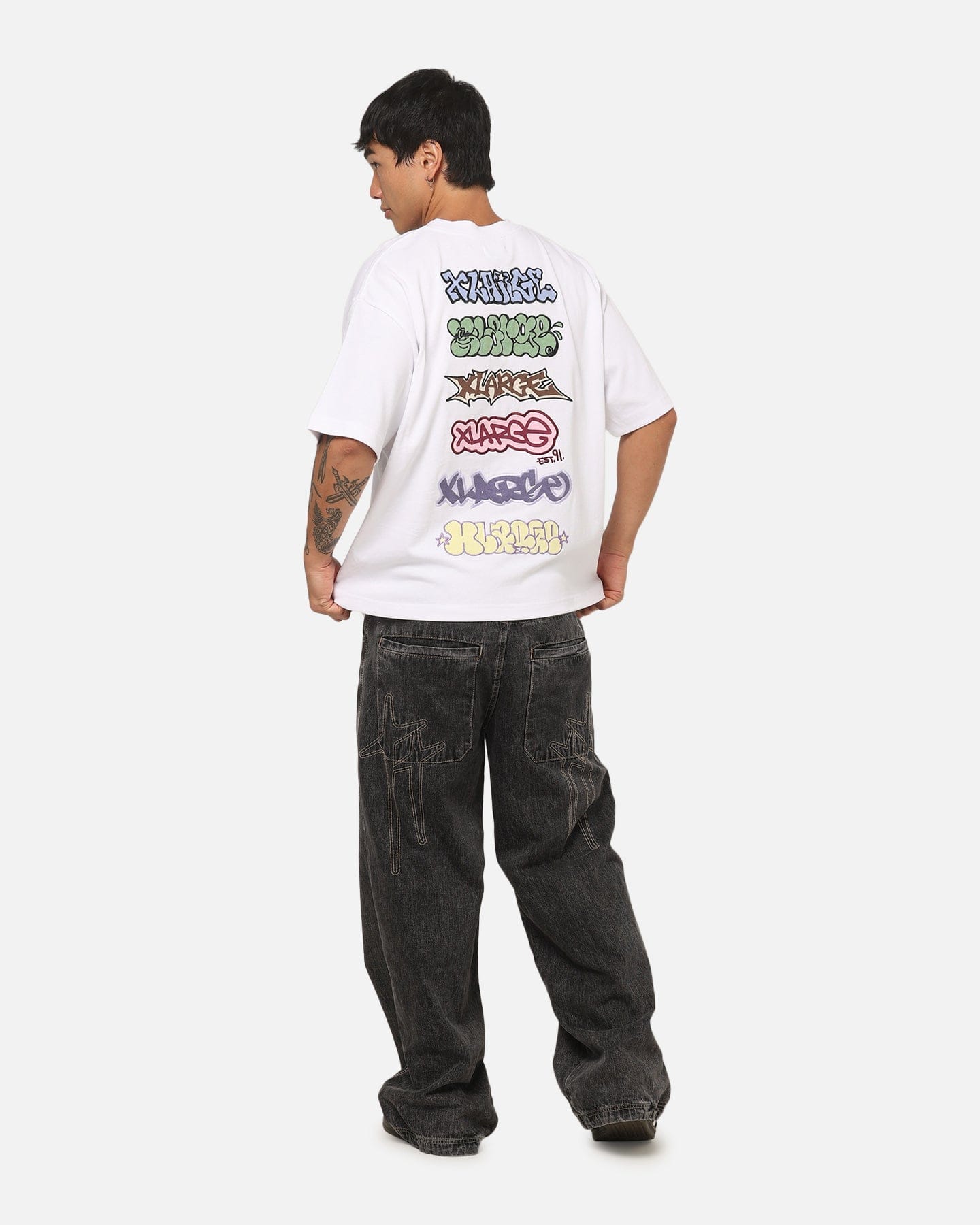 X - Large Graffiti Gorilla Fit T - Shirt White