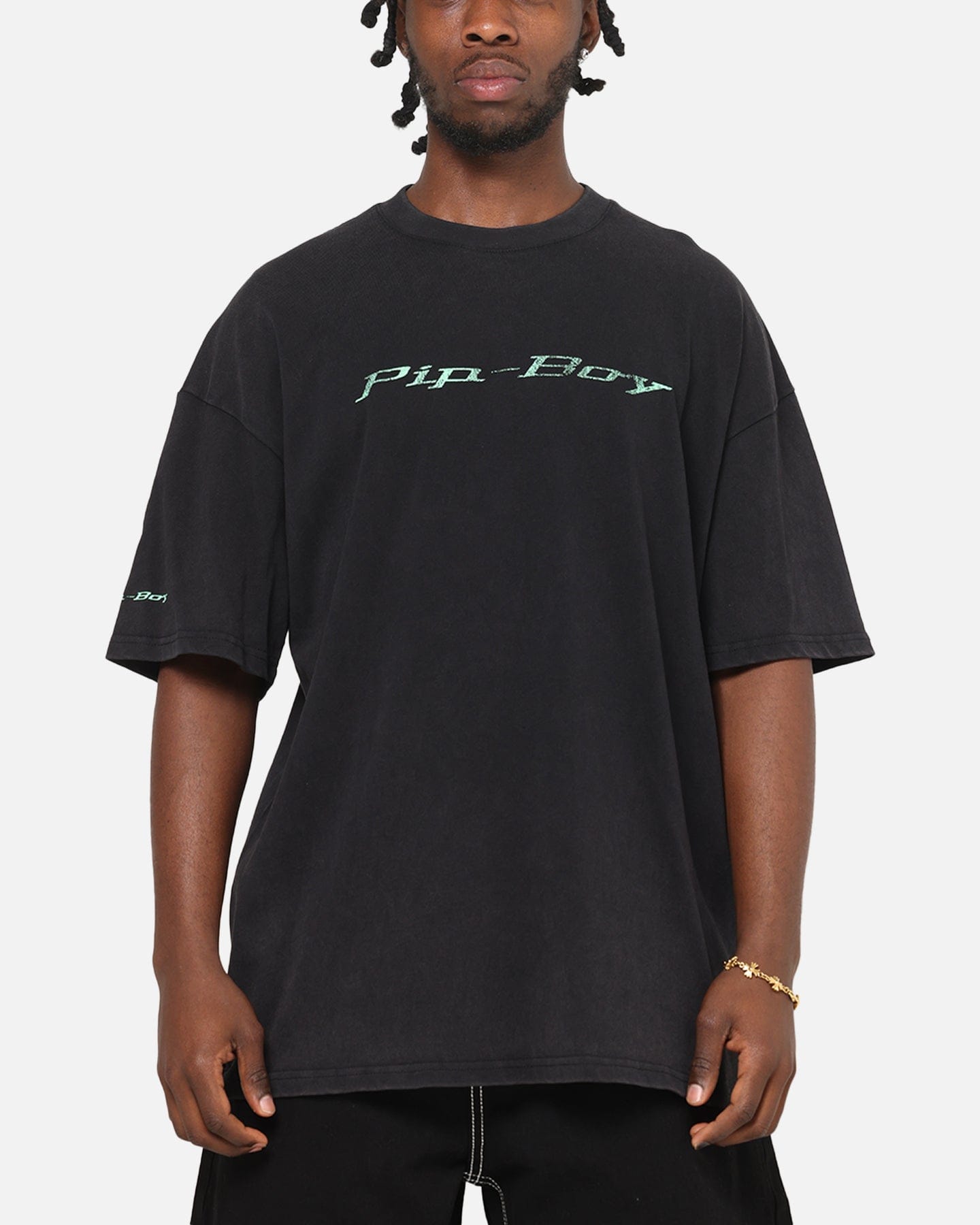 73studio x Fallout Pipboy T - Shirt Black Acidwash