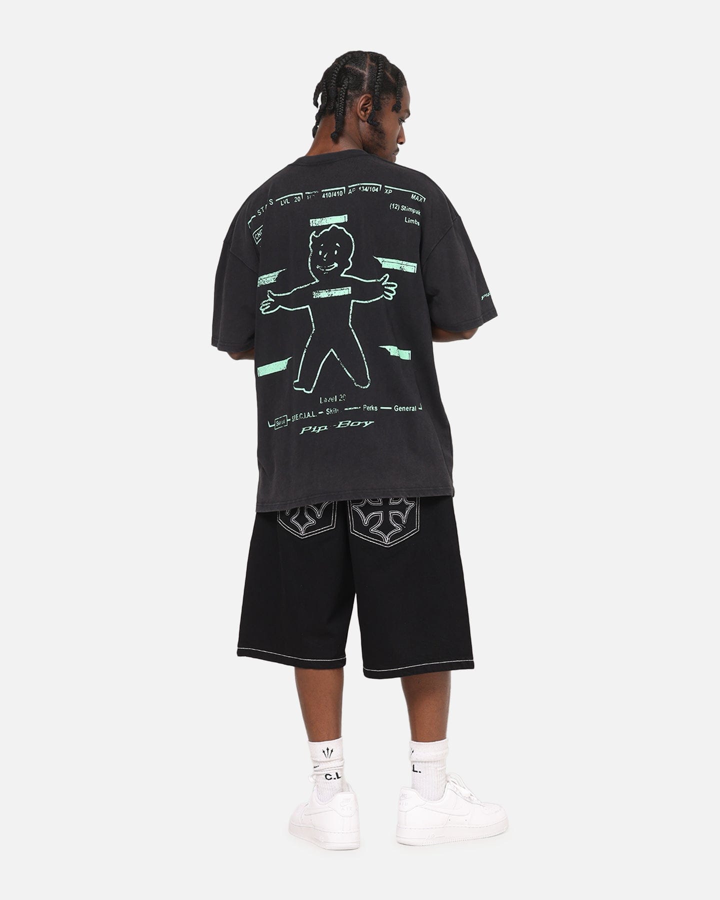 73studio x Fallout Pipboy T - Shirt Black Acidwash