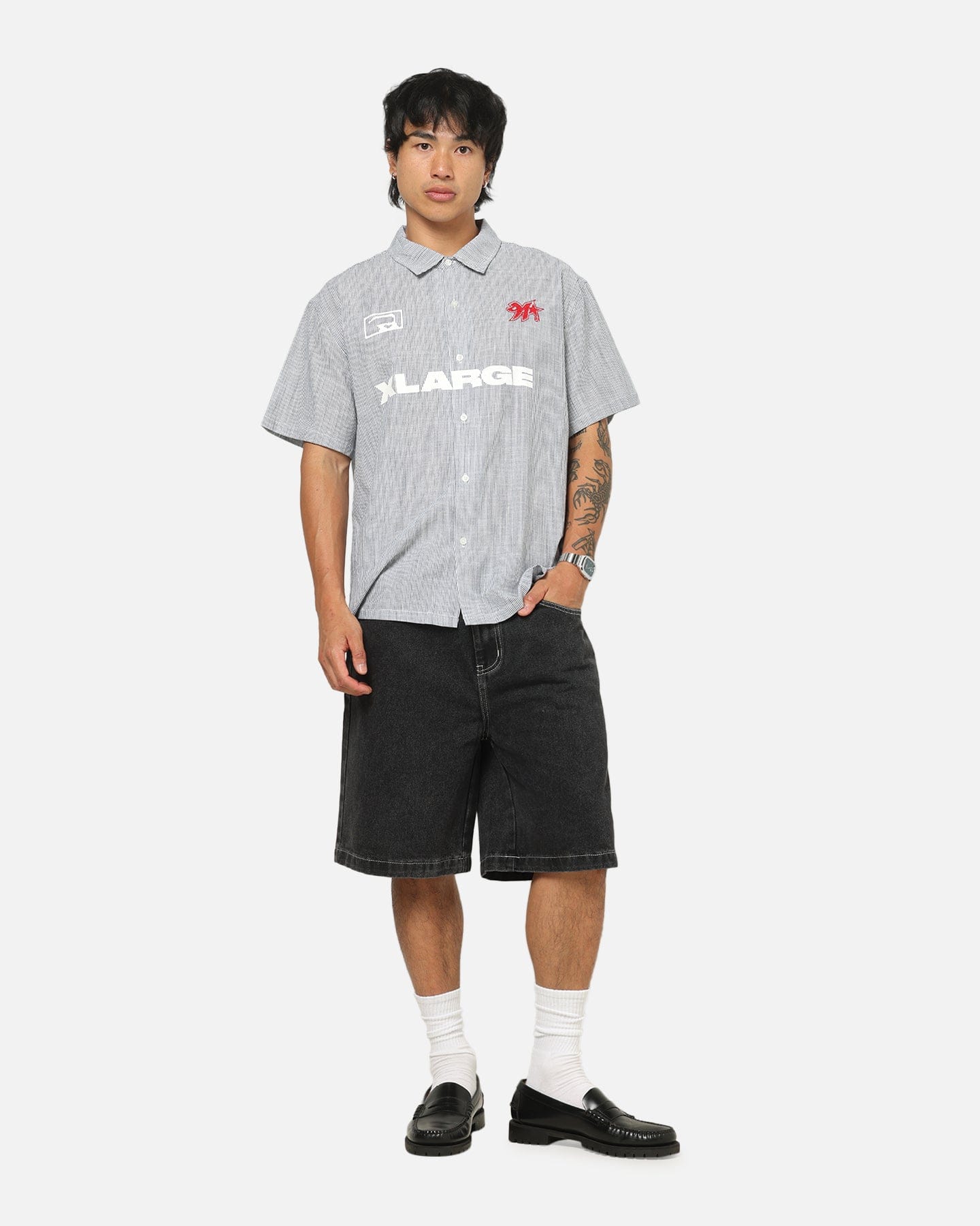 X - Large 91 Star Bull Denim Shorts Washed Black