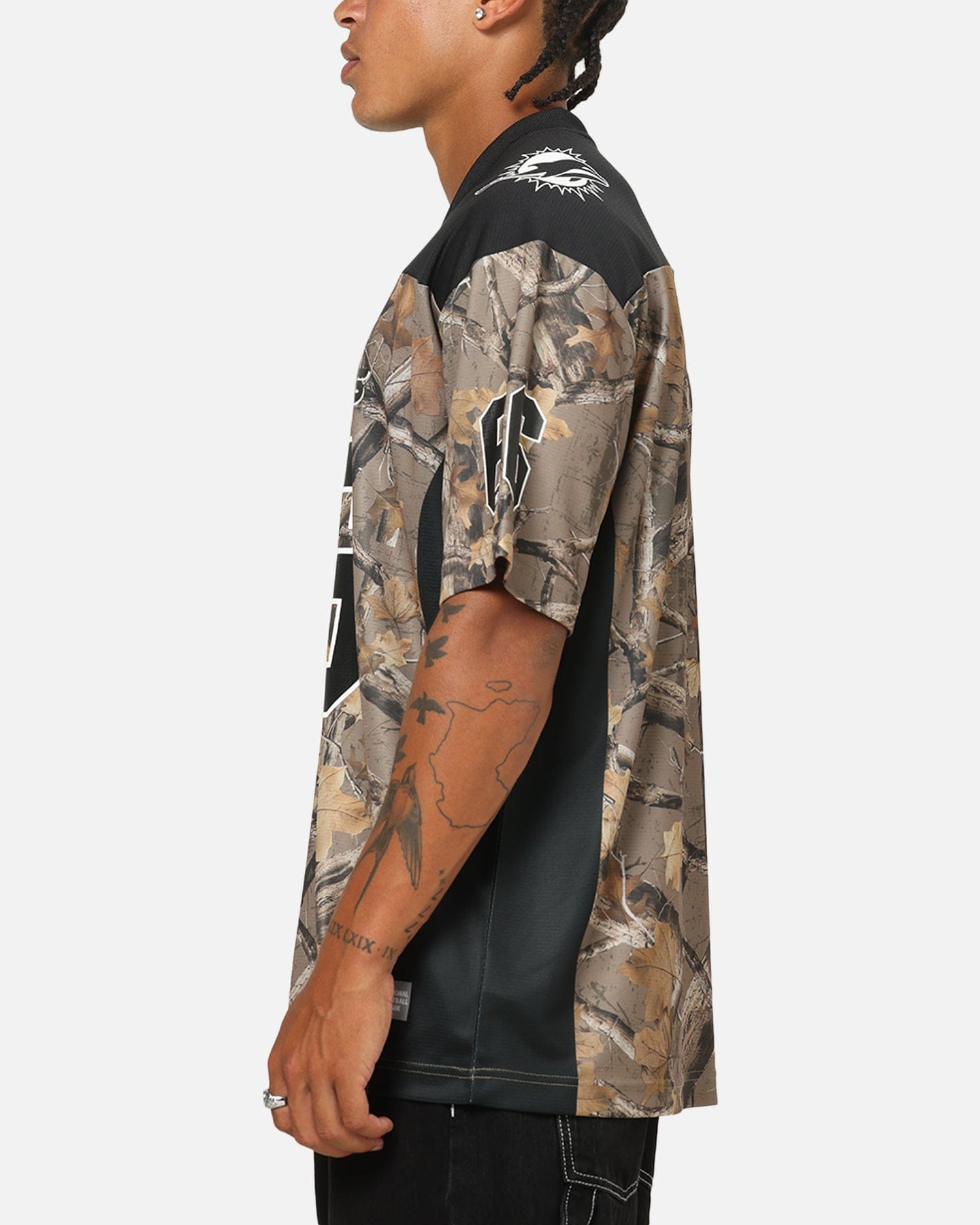 Majestic Athletic Miami Dolphins Mesh Oversized T - Shirt Khaki Forest Camo