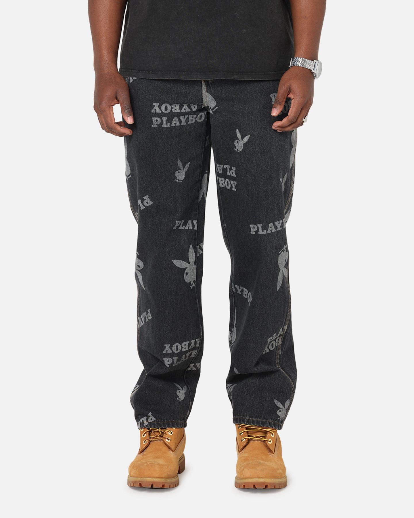Playboy Mess Denim Jeans Washed Black