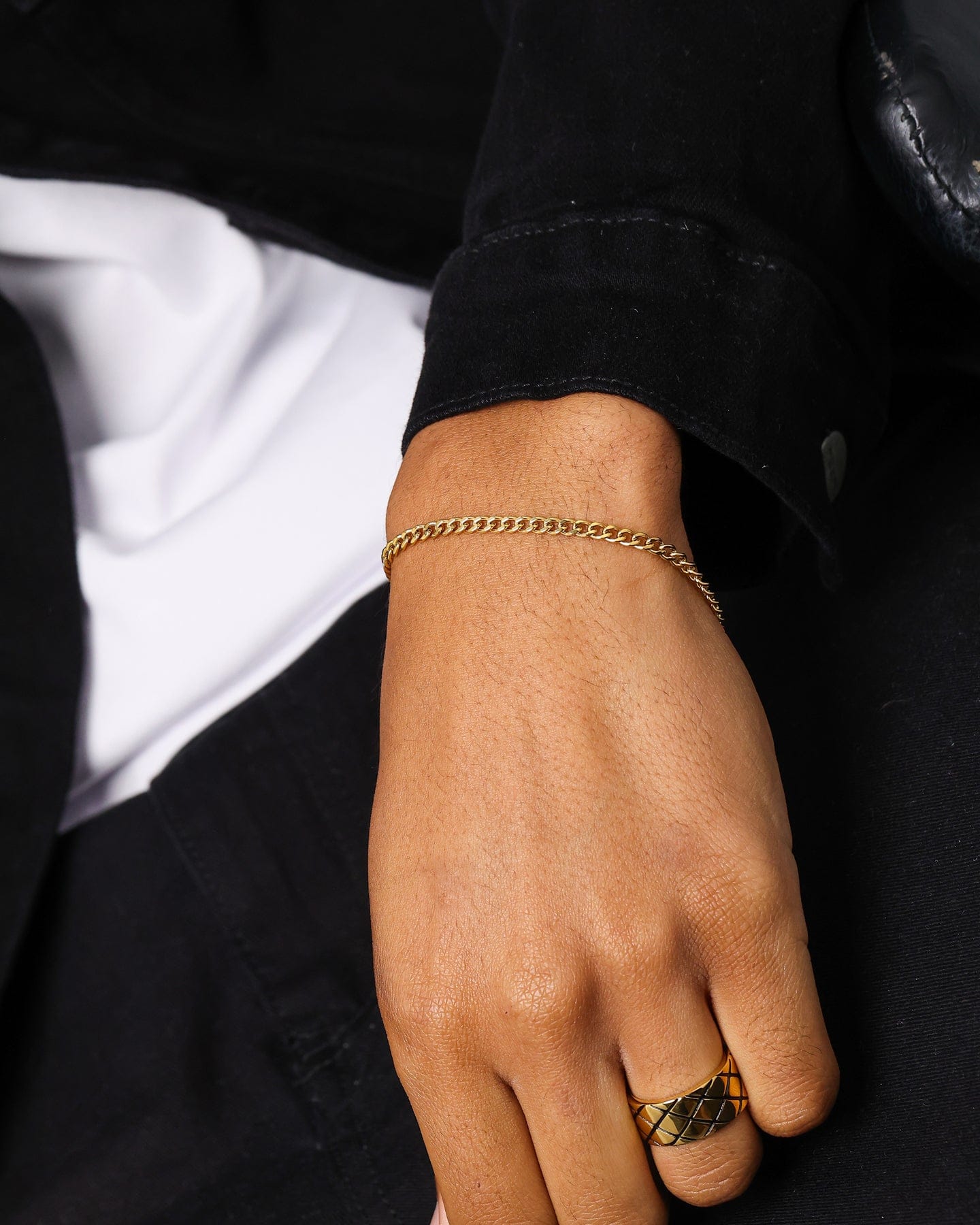 Saint Morta 3 mm Cuban Bracelet Gold