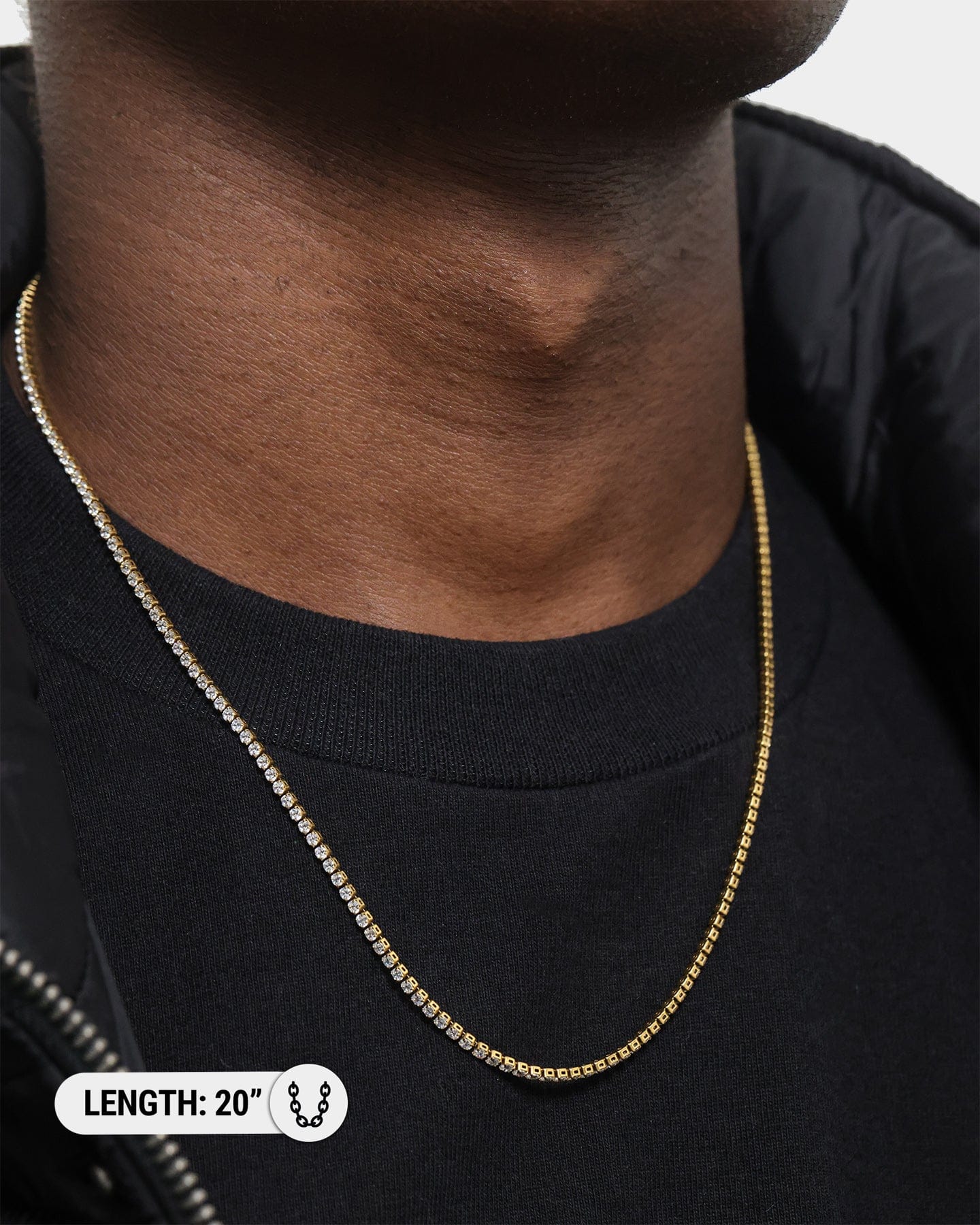 Saint Morta 2 mm Micro Tennis Chain Iced Gold
