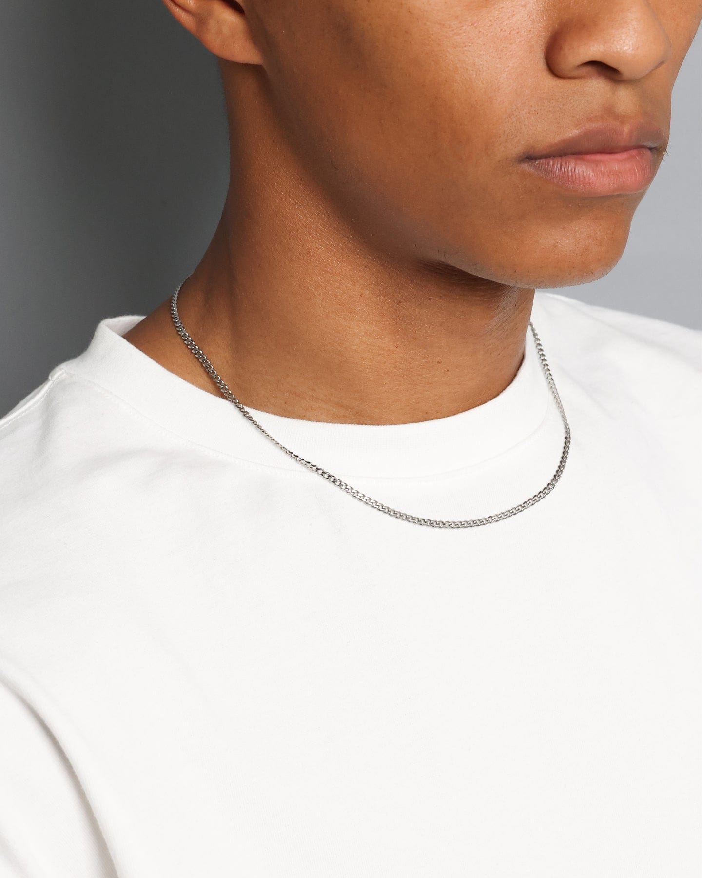Saint Morta 2.7 mm Diamond Curb Chain White Gold