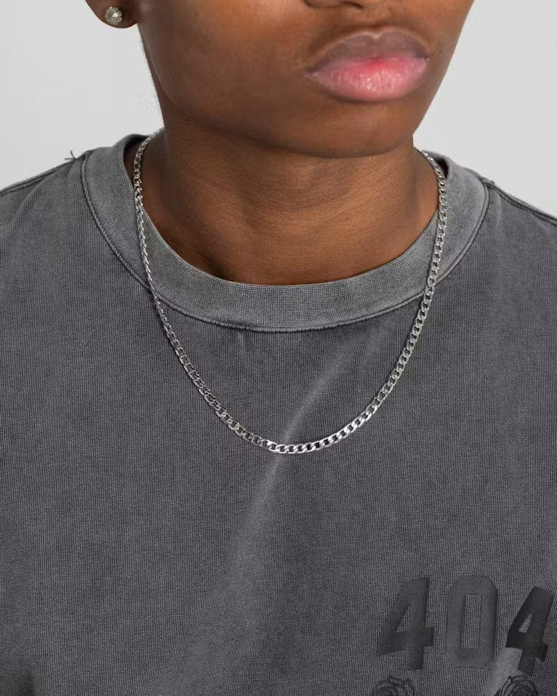 Saint Morta 4.3 mm Smooth Cut Cuban Chain White Gold