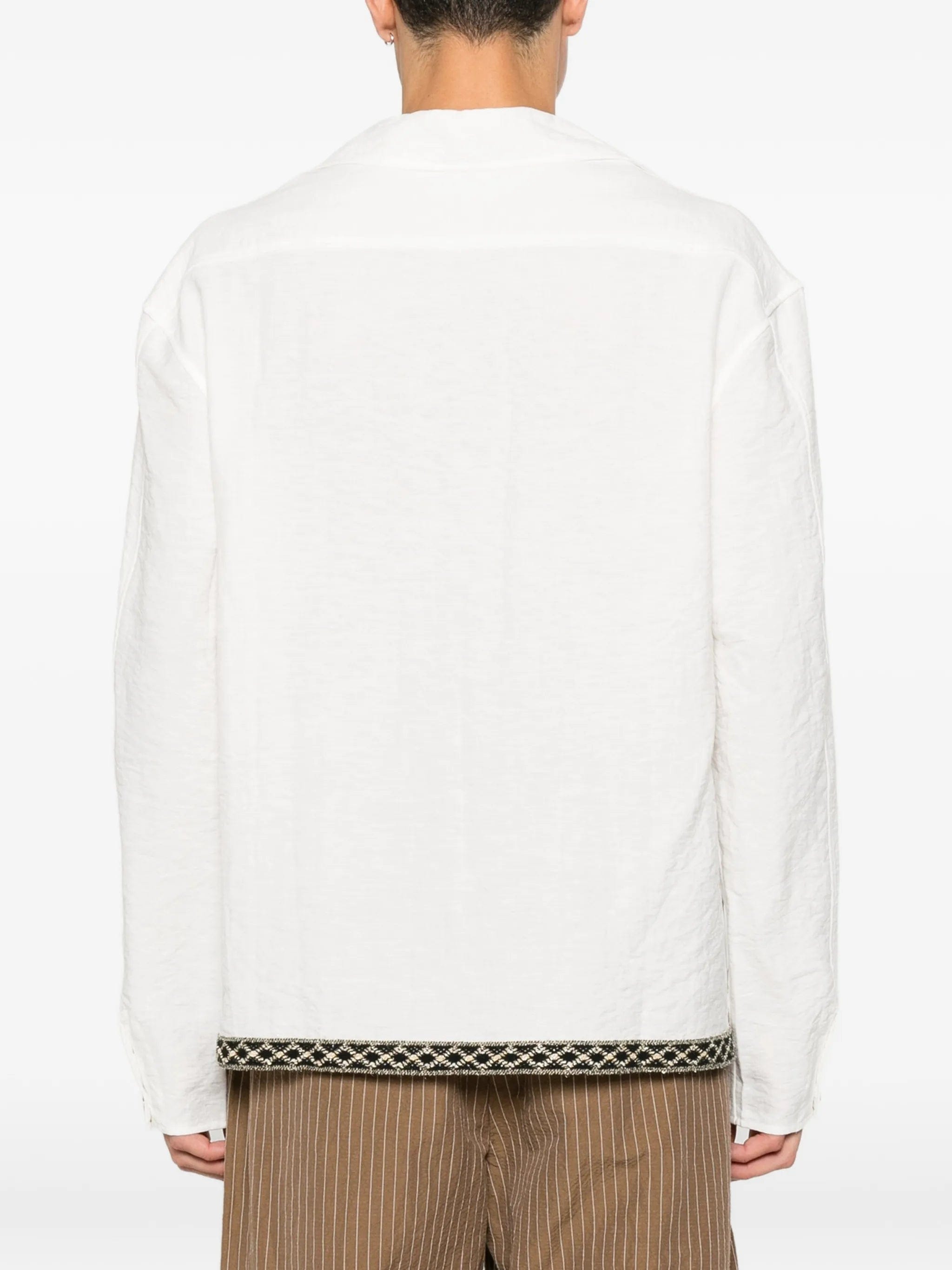Commas embroidered - trim front - tie shirt