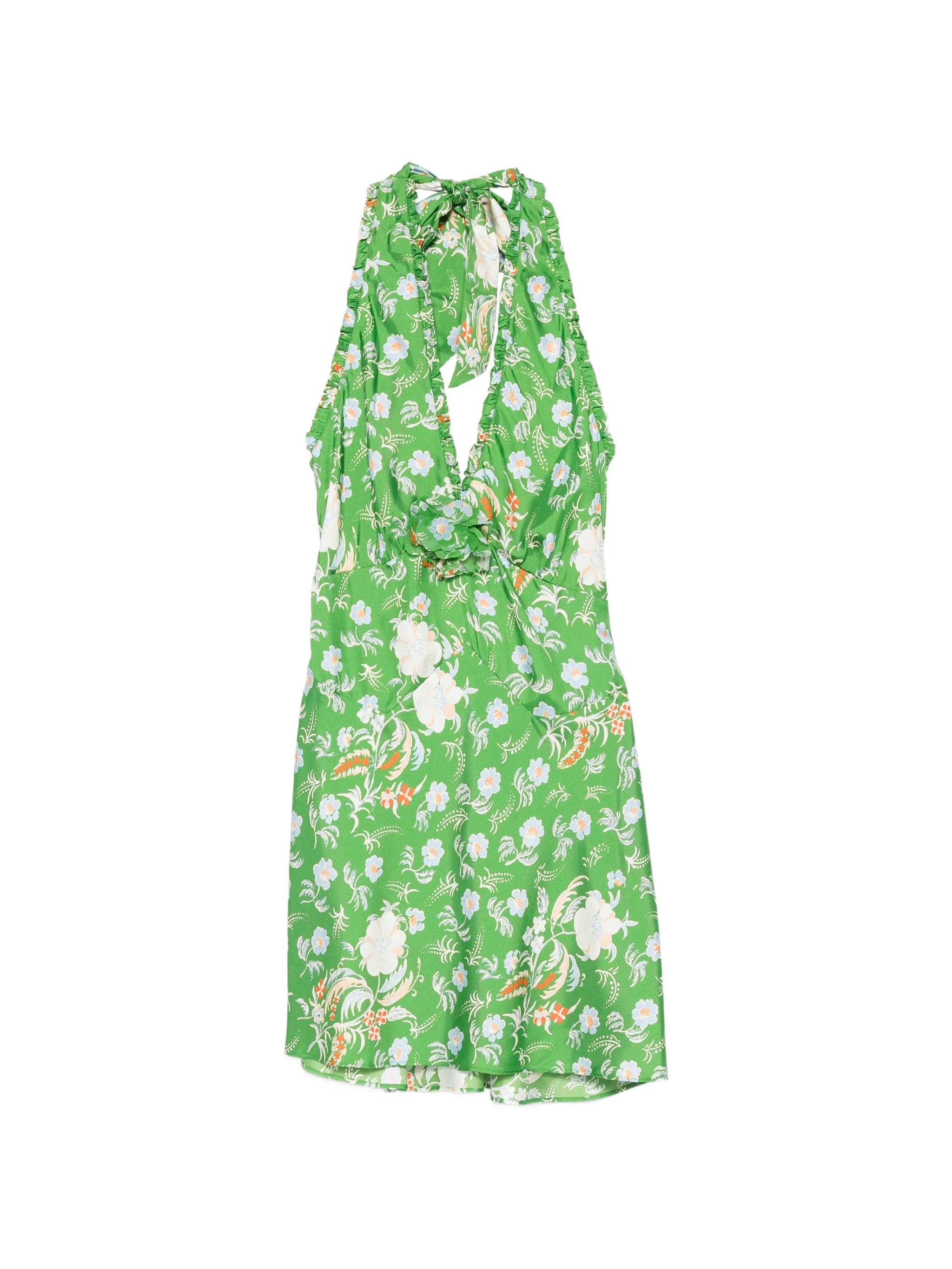 DÔEN Mazarin floral - print silk mini dress
