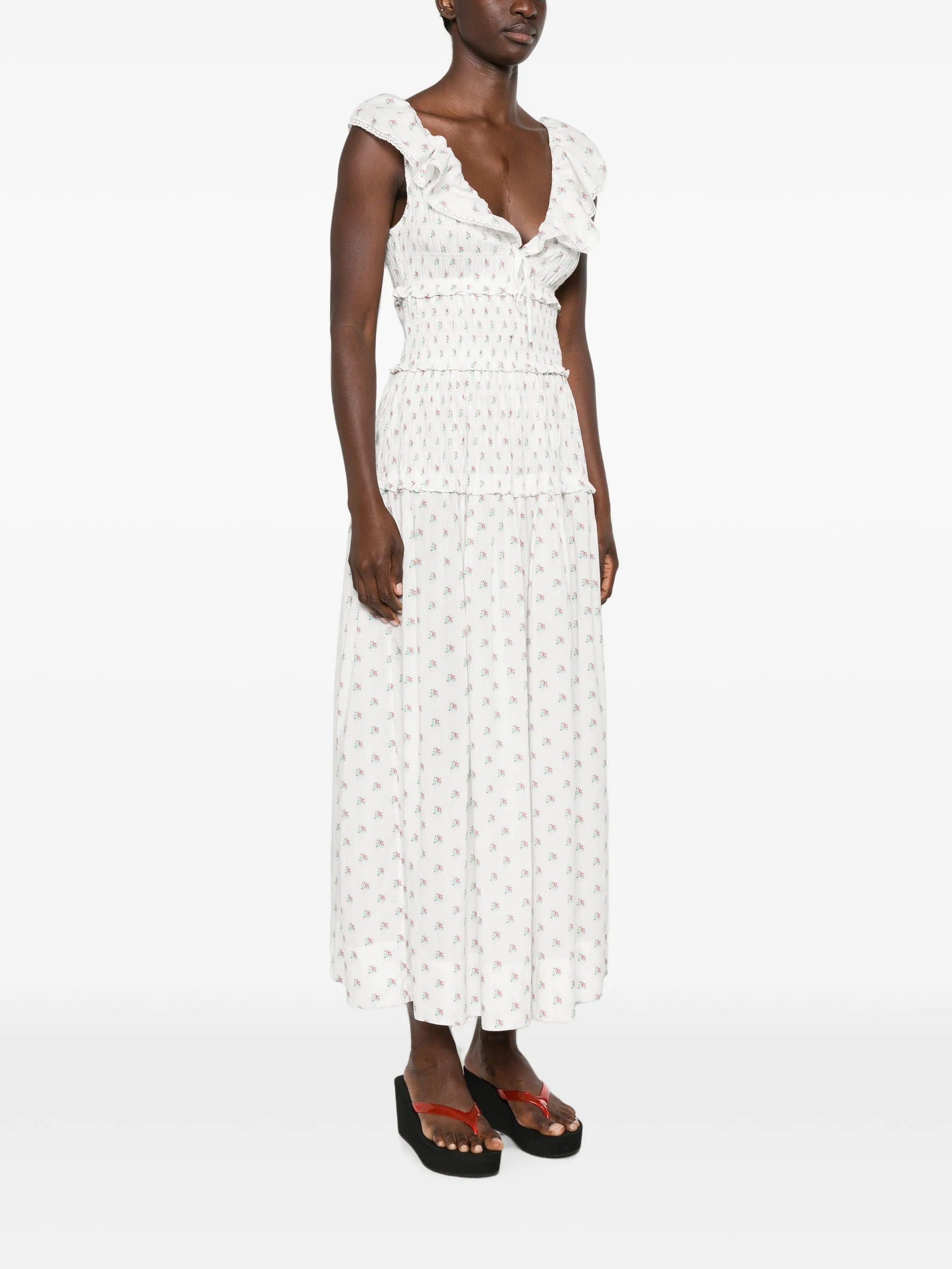 DÔEN Sorina floral - print midi dress